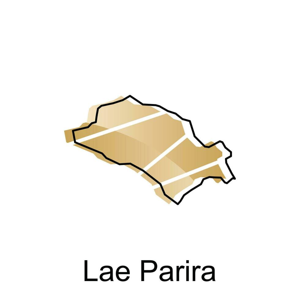 High detailed vector map of Lae Parira City modern outline, Logo Vector Design. Abstract, designs concept, logo, logotype element for template.
