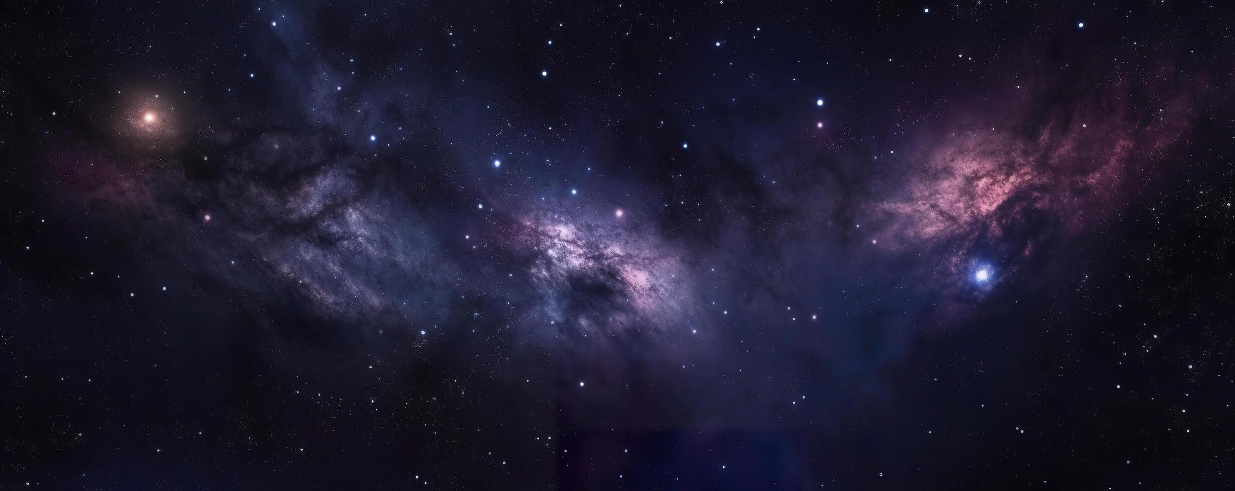 un foto de muy oscuro estrellado noche espacio tomado desde James Webb espacio telescopio, noche cielo, oscuro negro y oscuro azul tono, nebulosa, ai generativo