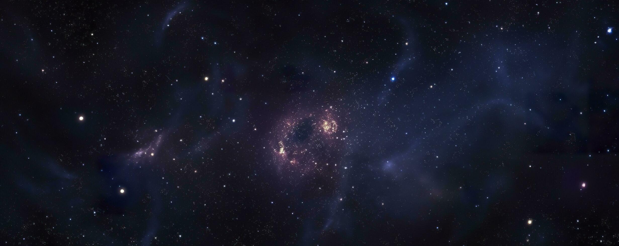 un foto de muy oscuro estrellado noche espacio tomado desde James Webb espacio telescopio, noche cielo, oscuro negro y oscuro azul tono, nebulosa, ai generativo