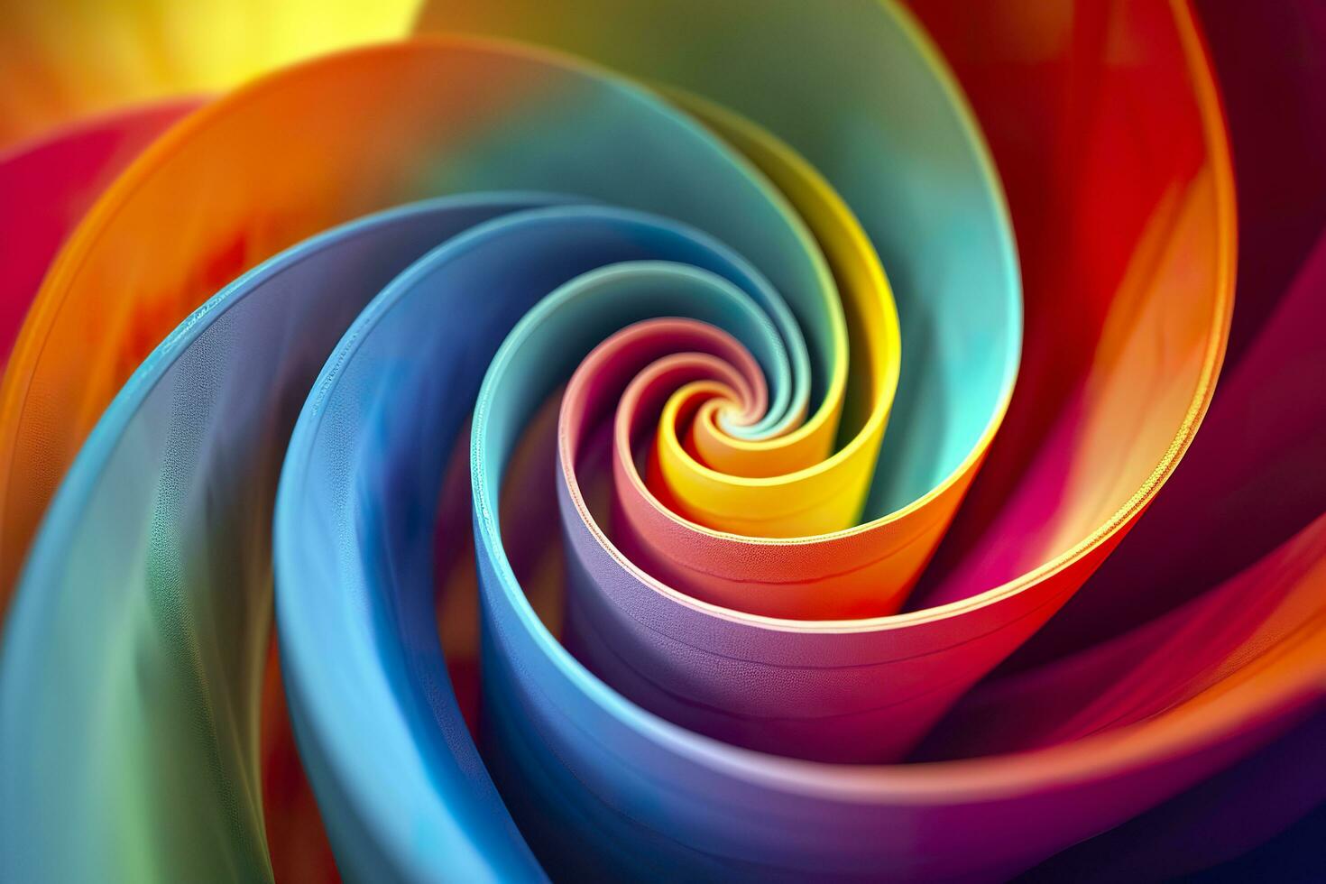 geométrico espiral modelo en vibrante y energético colores. un profesional color calificación experimento. ai generativo foto