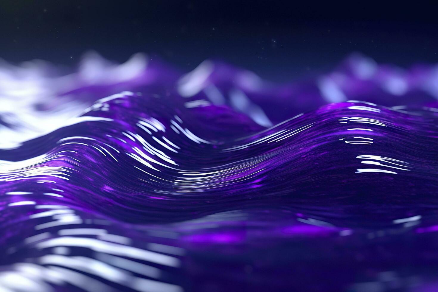 3D renders technological waves with purple, and vibrant colors. AI Generative photo