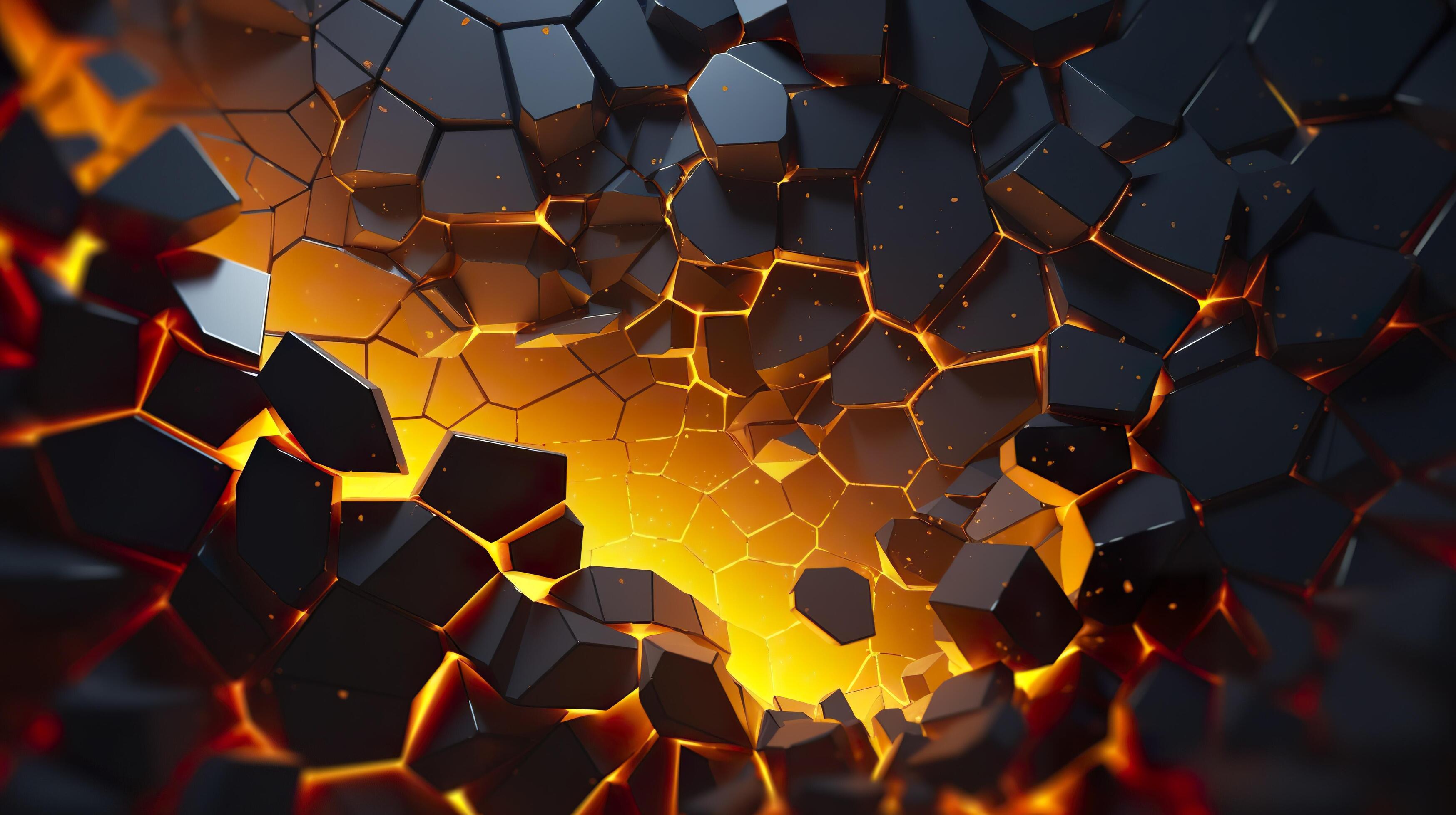 Abstract geometric background. Explosion power design with the crushing