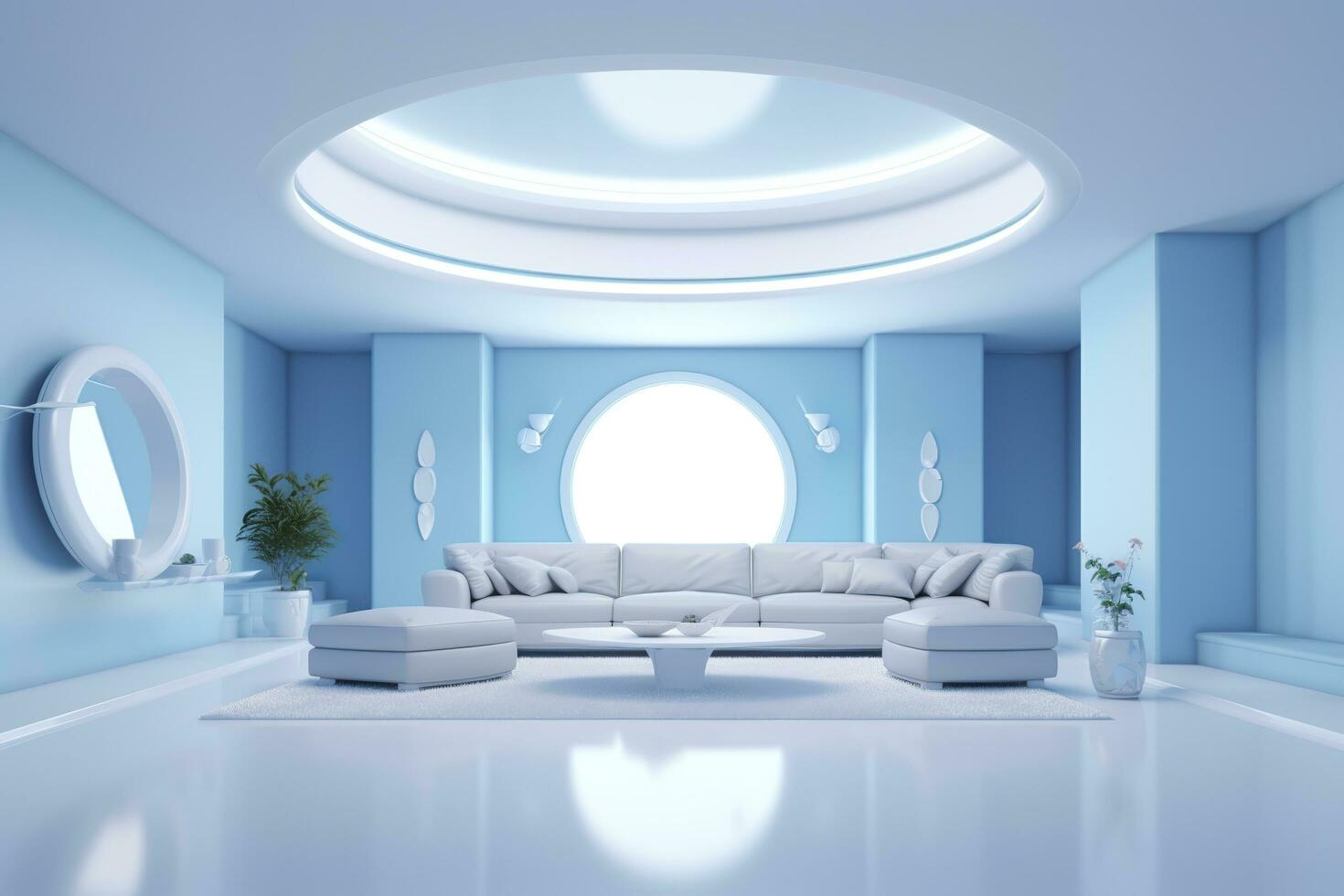 un profesional y ojo atrapando ligero azul con blanco vivo habitación en el metaverso. ai generativo foto