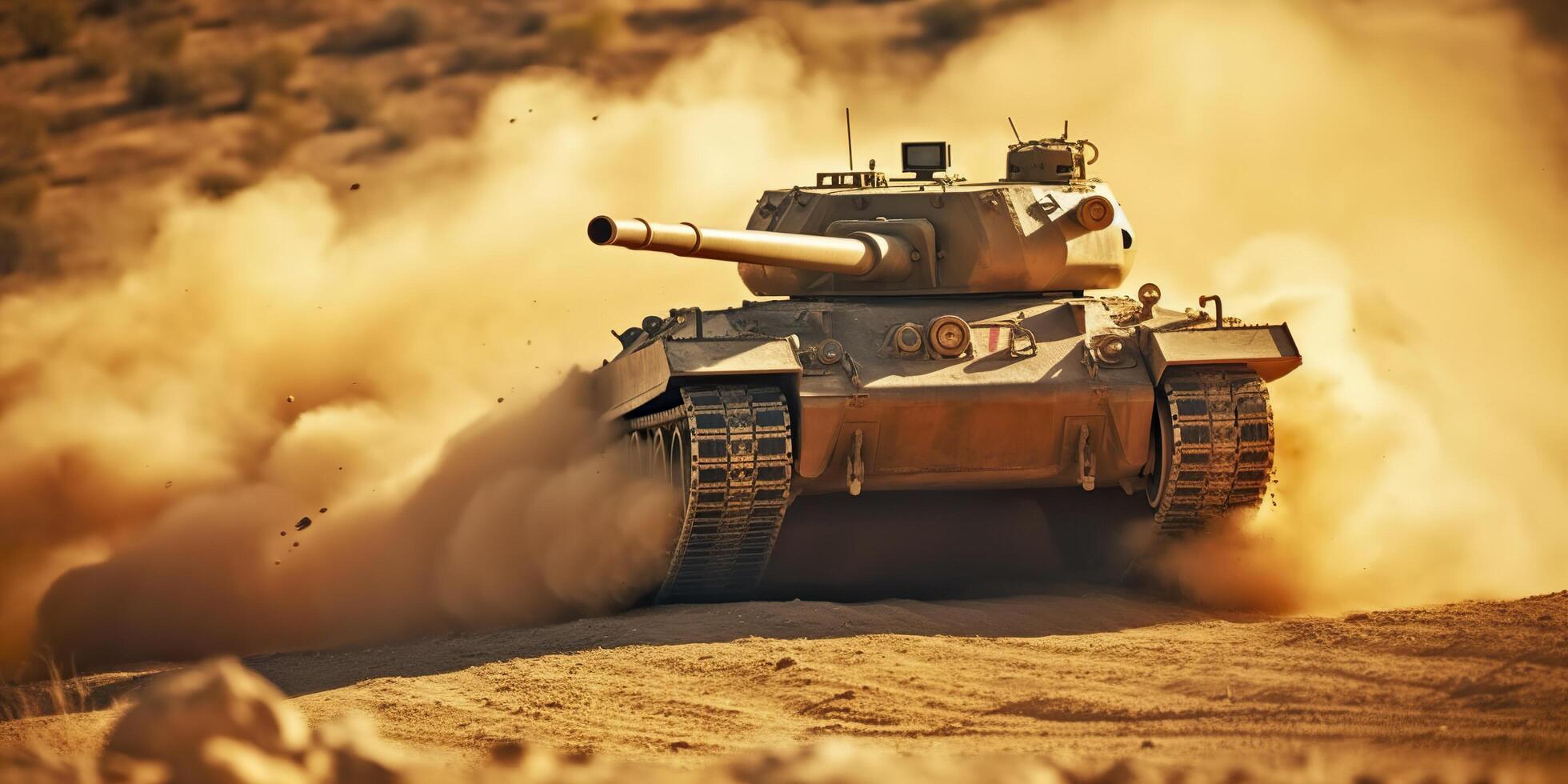 un cerca arriba Mira a el poder y destrucción de un mundo guerra ii tanque disparo caparazón. ai generativo foto