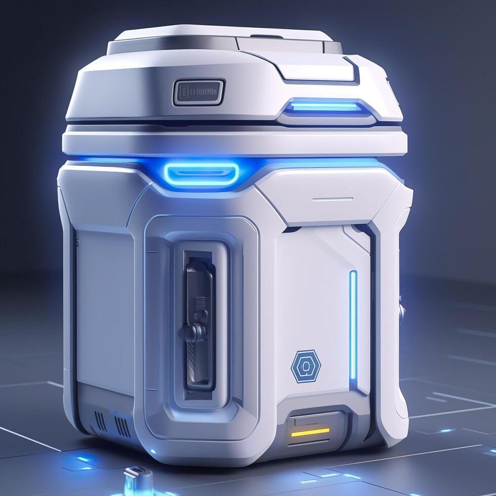 Removable Trash Can with Intelligent, Modular Design. A Futuristic Concept for Sustainable Waste Management. AI Generative photo
