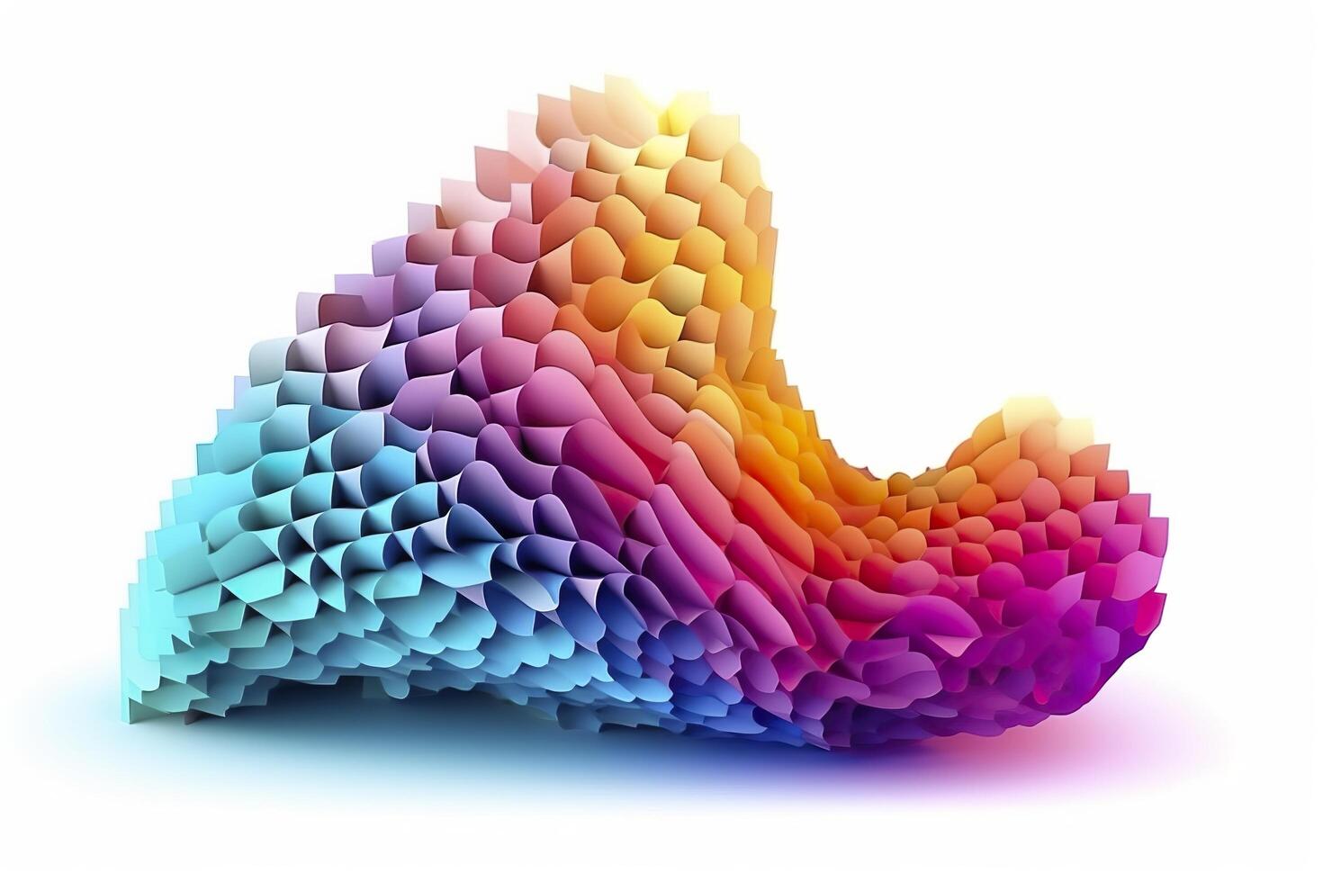 3d colorful volumetric gradient shape isolated on a white background. AI Generative photo