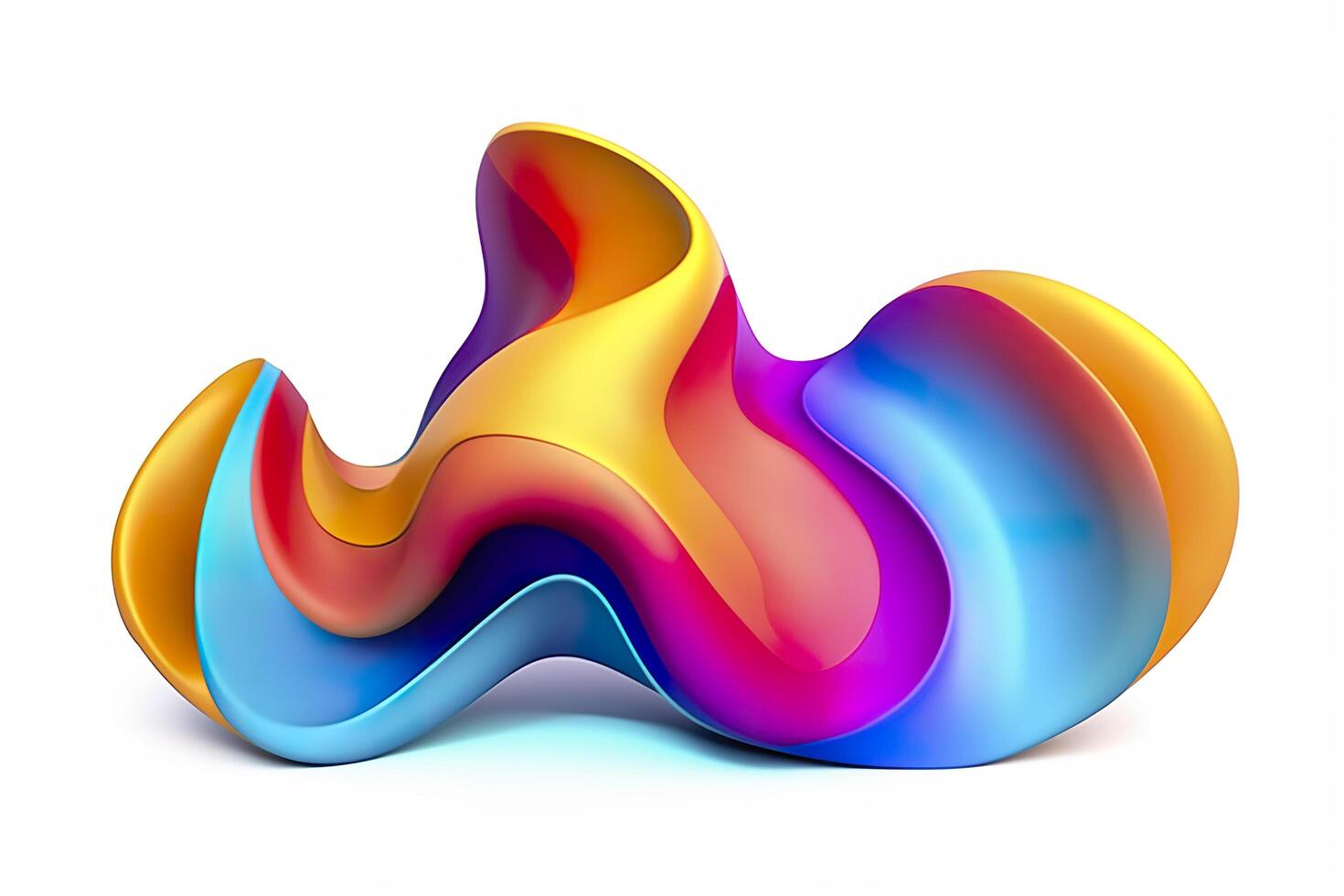 3d colorful volumetric gradient shape isolated on a white background. AI Generative photo