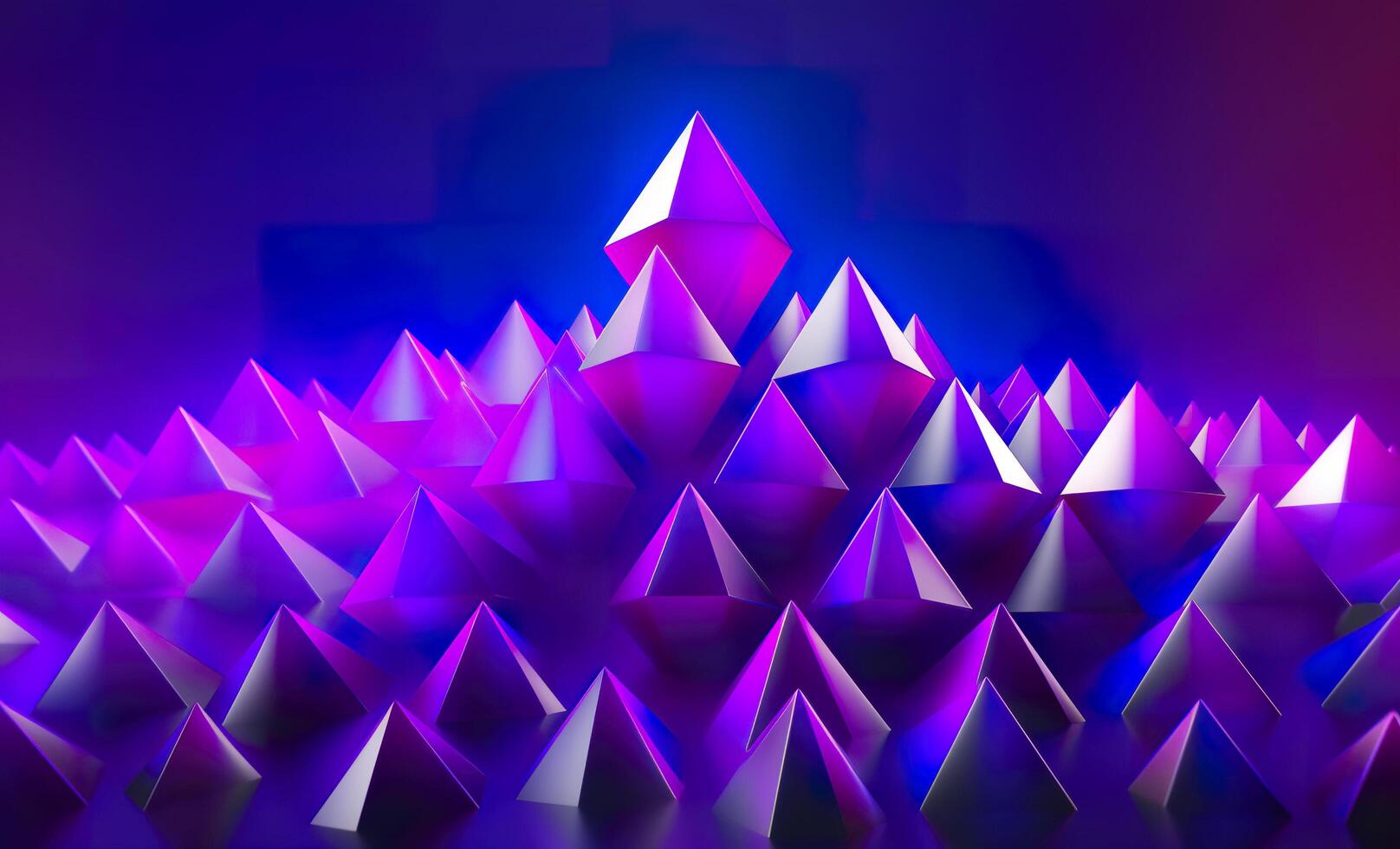 Purple Gradient Abstract Illustration. 3D triangle Background. Computer Art Design Template. AI Generative photo