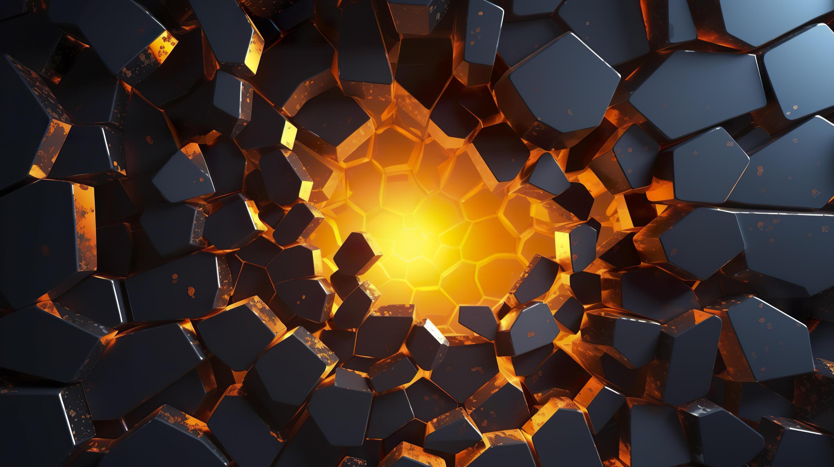 Abstract geometric background. Explosion power design with the crushing