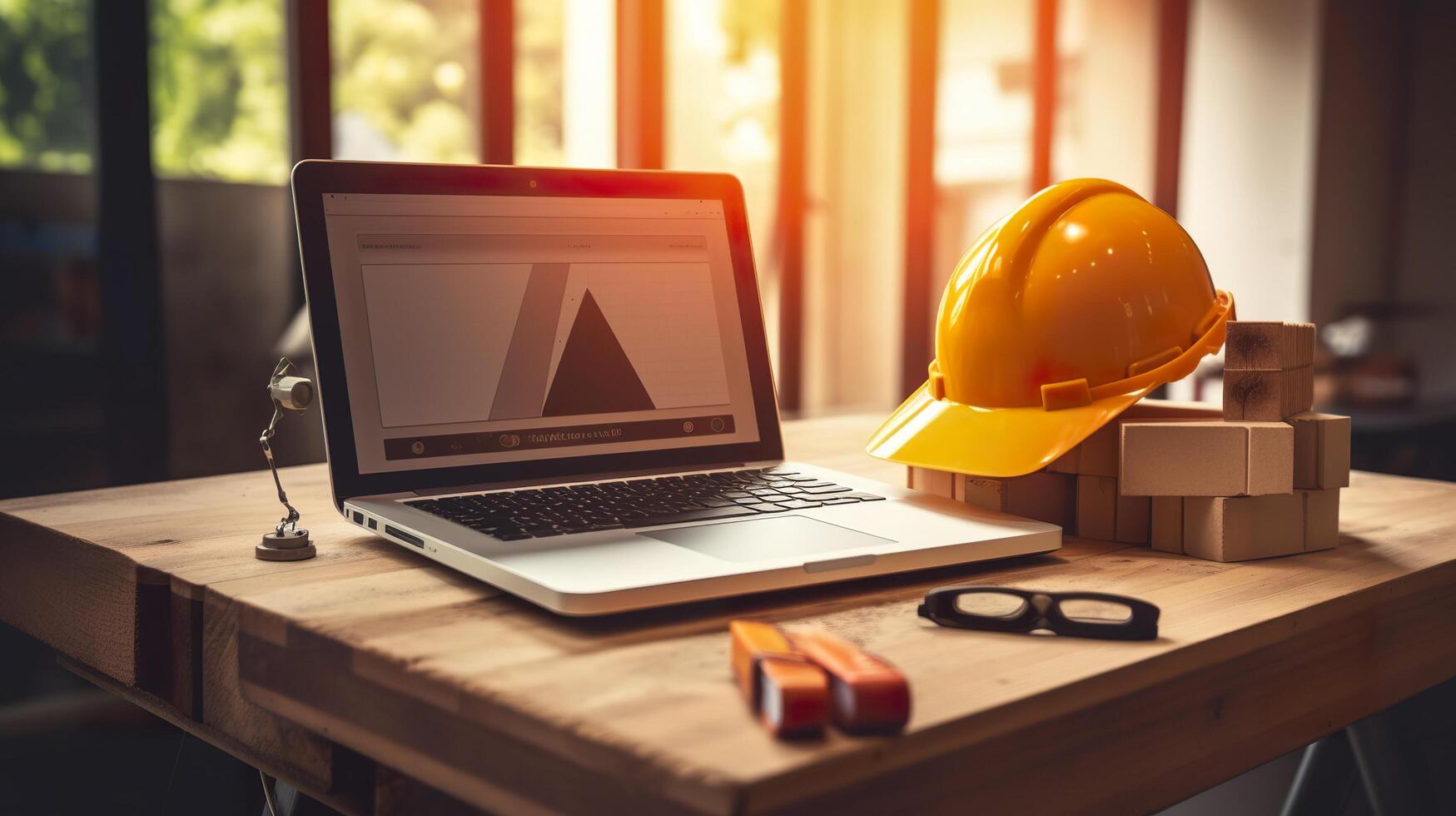 Work safety concept Safety at the workplace and compliance on wooden cube blocks Working standard process Zero accidents Using for safety awareness banner. AI Generative photo