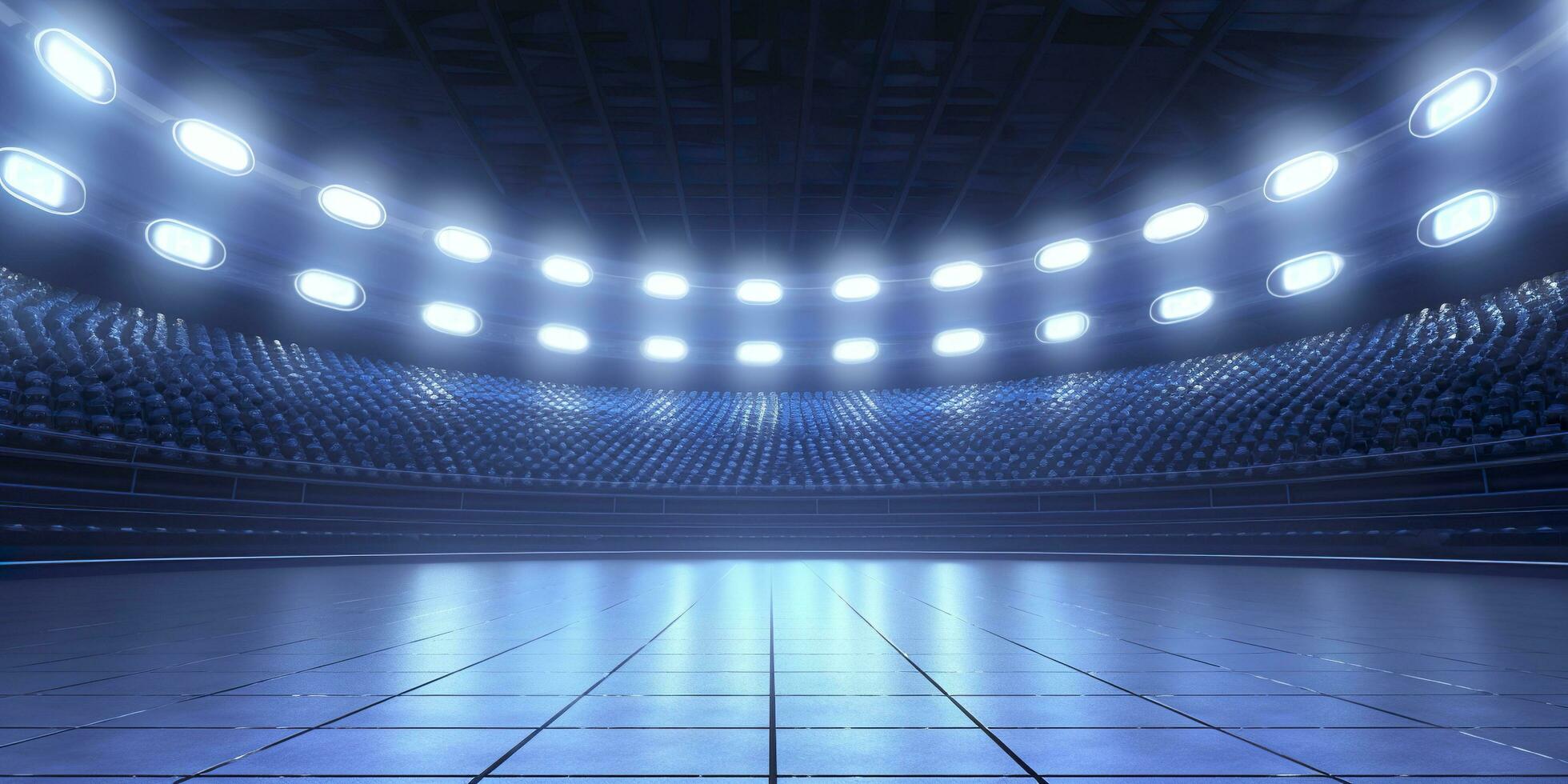 The football stadium at night. Generative AI photo