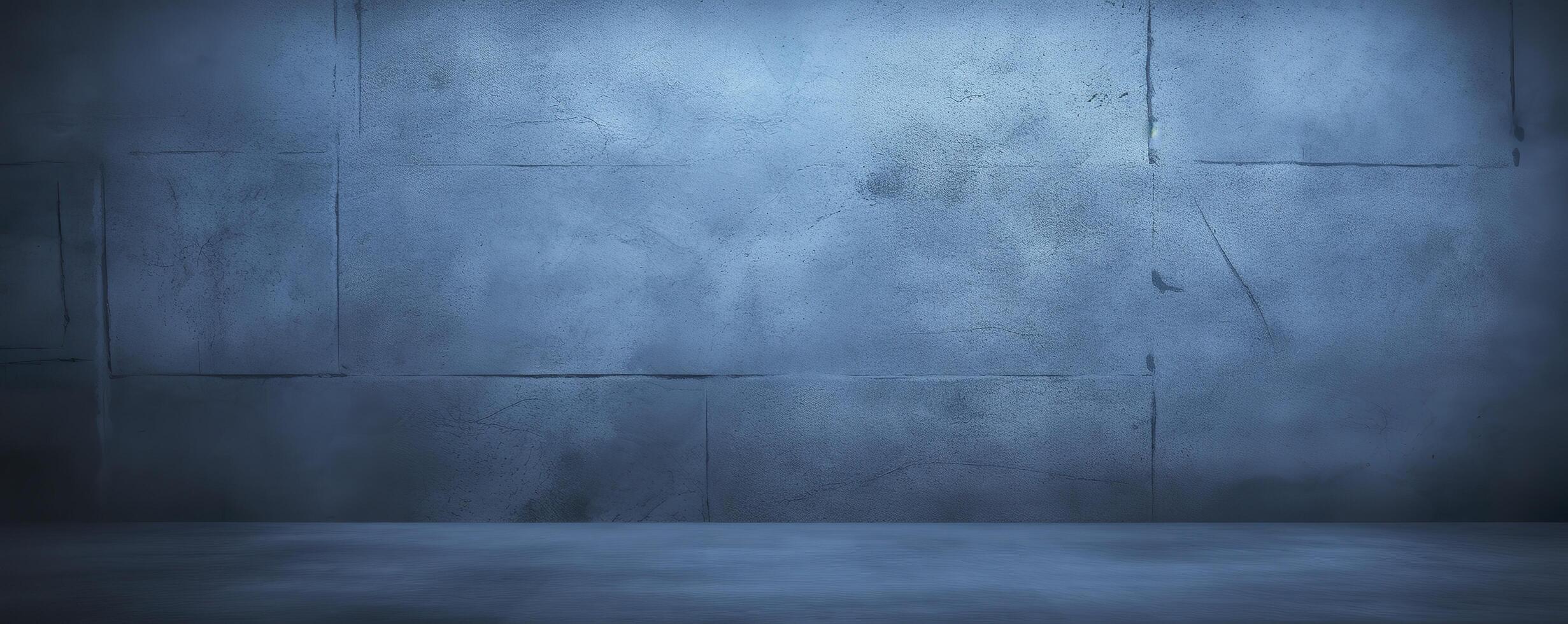 dark and blue concreate and cement wall to present product and background. Generative AI photo