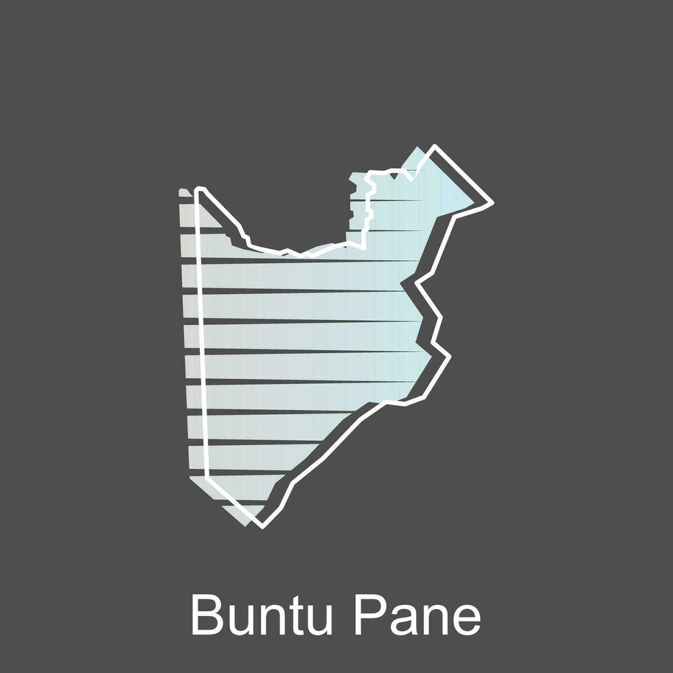 High detailed vector map of Buntu Pane City modern outline, Logo Vector Design. Abstract, designs concept, logo, logotype element for template.