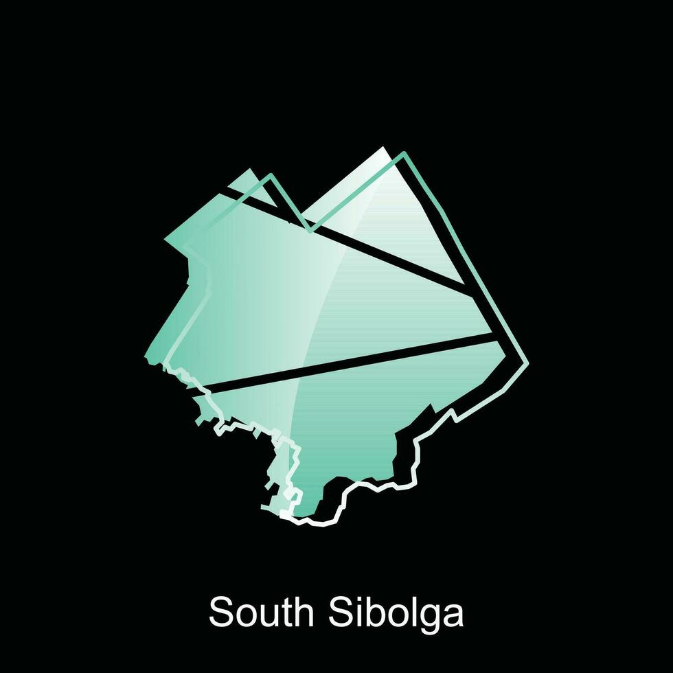 Map City of South Sibolga illustration design with outline on Black background, design template suitable for your company vector