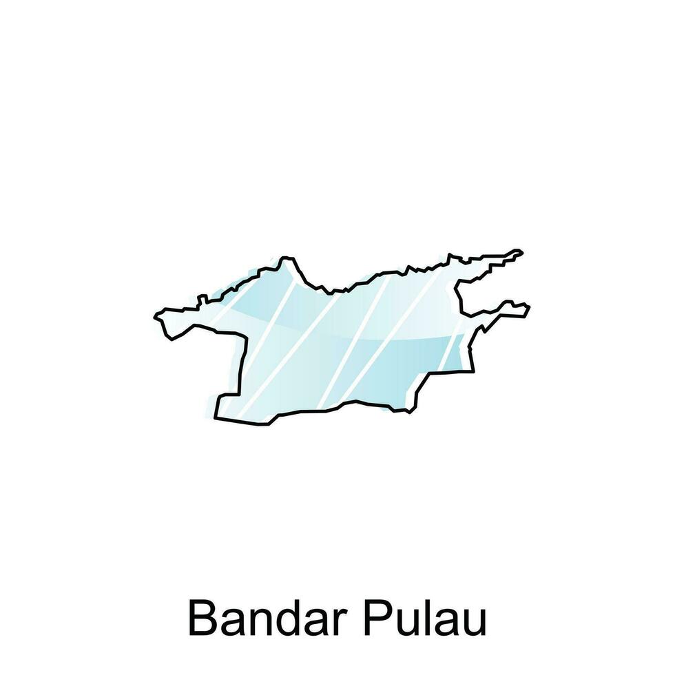 Map City of Bandar Pulau Logo Vector Design. Abstract, designs concept, logos, logotype element for template.