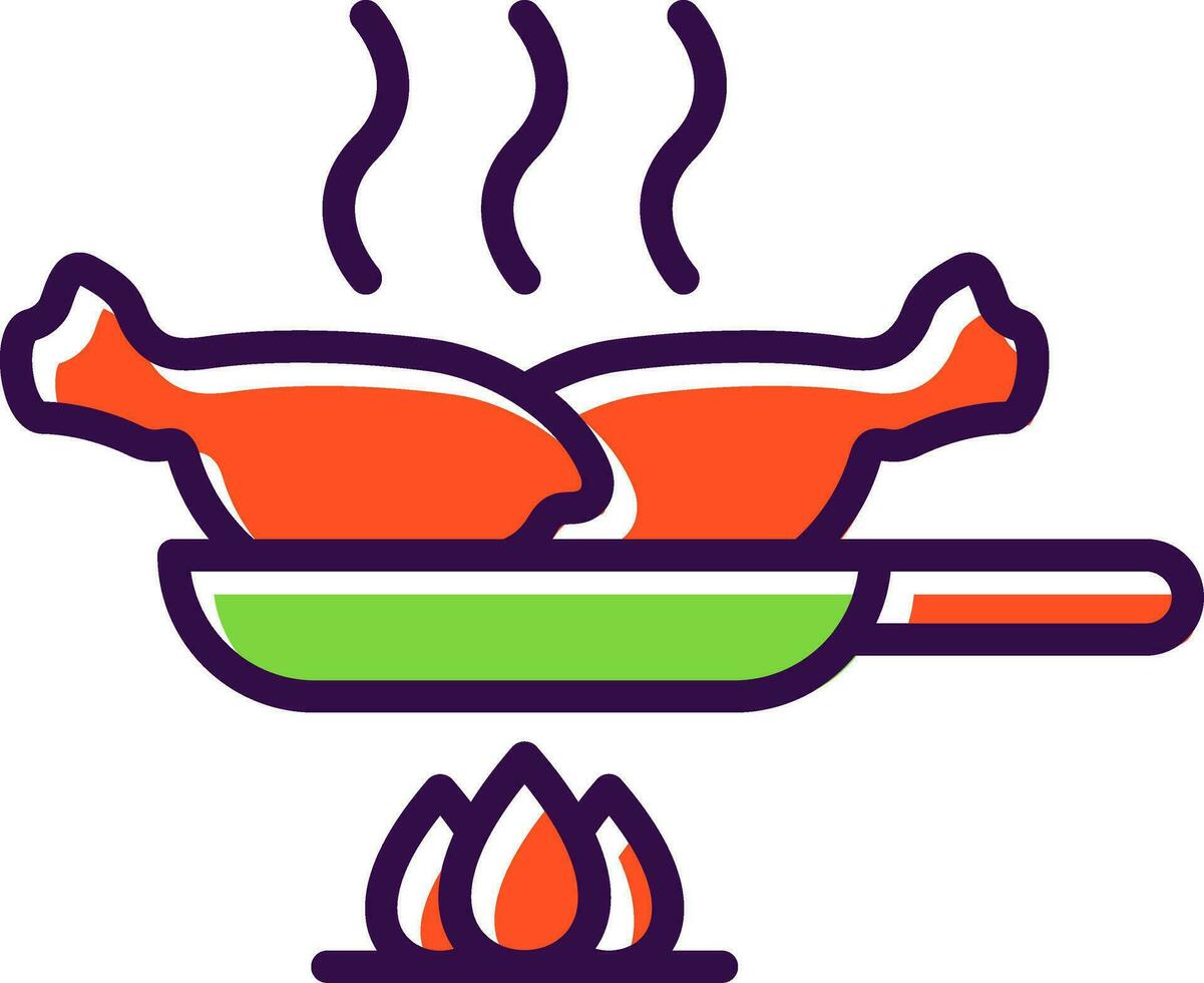 Chicken Stir-Fry Vector Icon Design