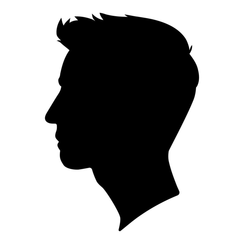 Man face side silhouette avatar. Vector illustration