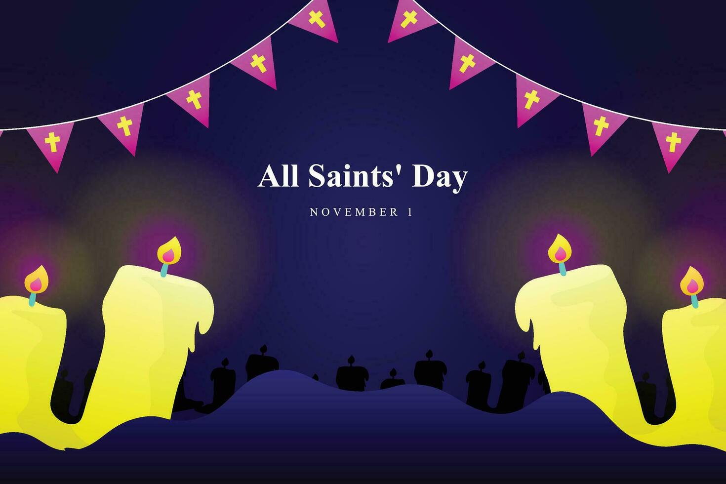 All saints day concept background. vector