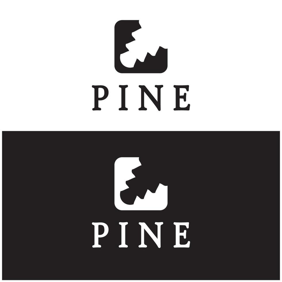 resumen sencillo piña logo pino árbol diseñado para negocio,insignia,emblema,pino plantación,pino madera industria vector