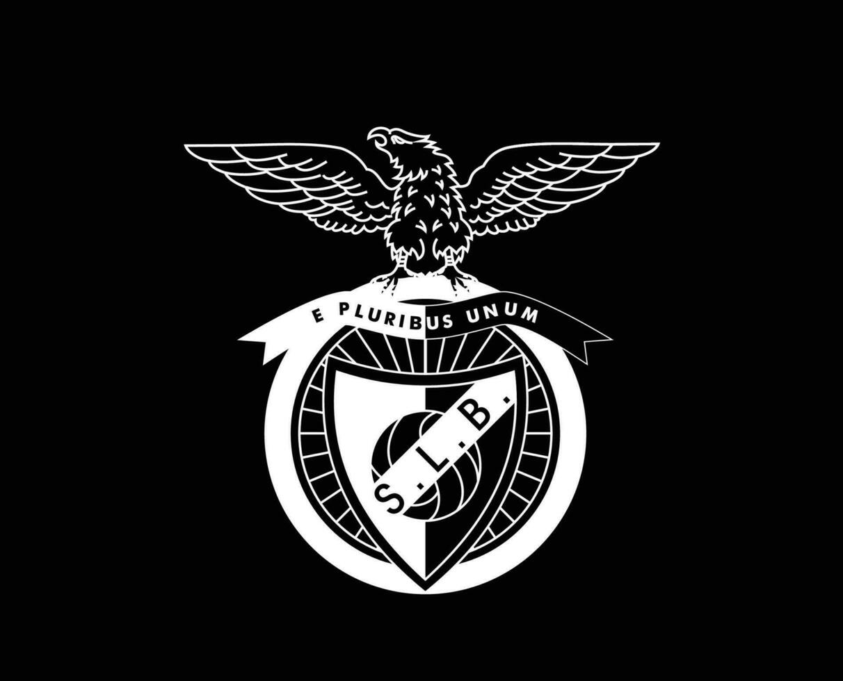 Benfica Club Logo Symbol White Portugal League Football Abstract Design Vector Illustration With Black Background