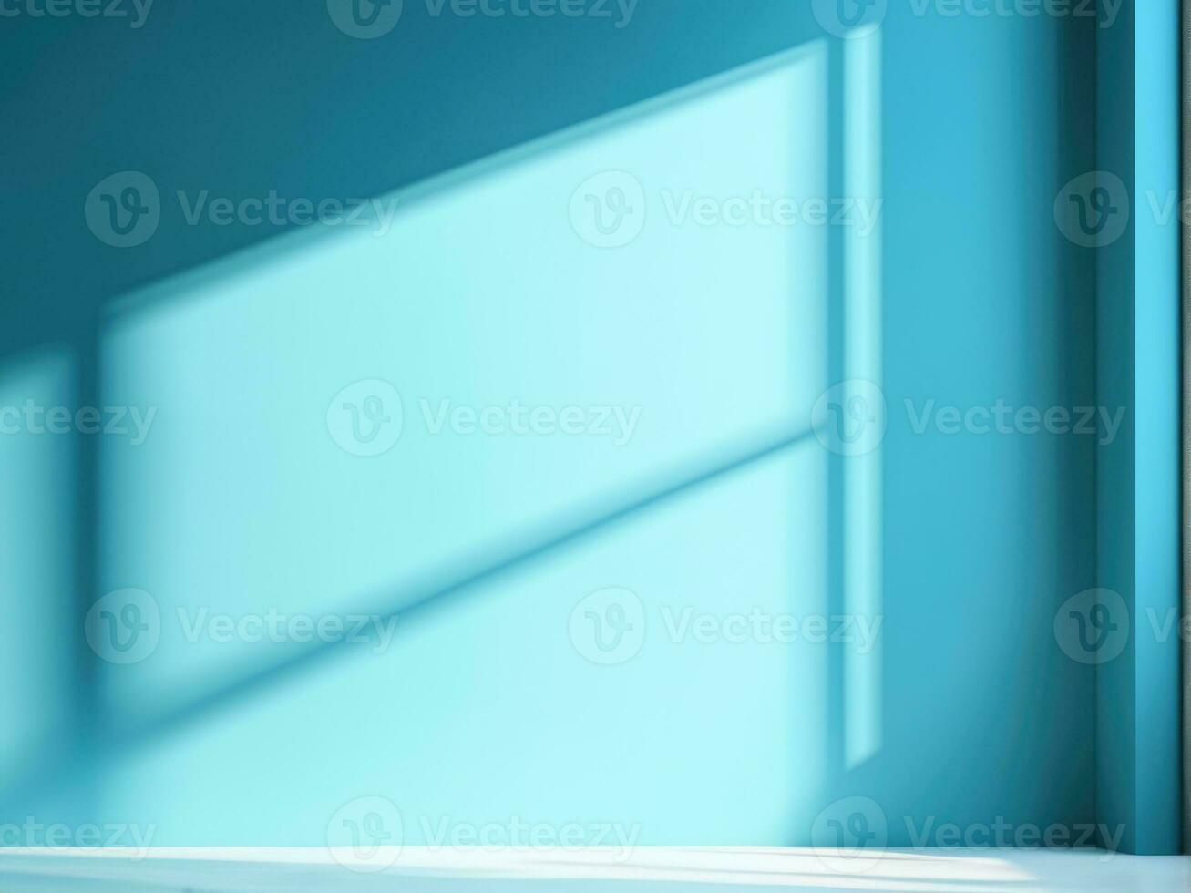 Blue studio wall with shadow. AI Generated photo