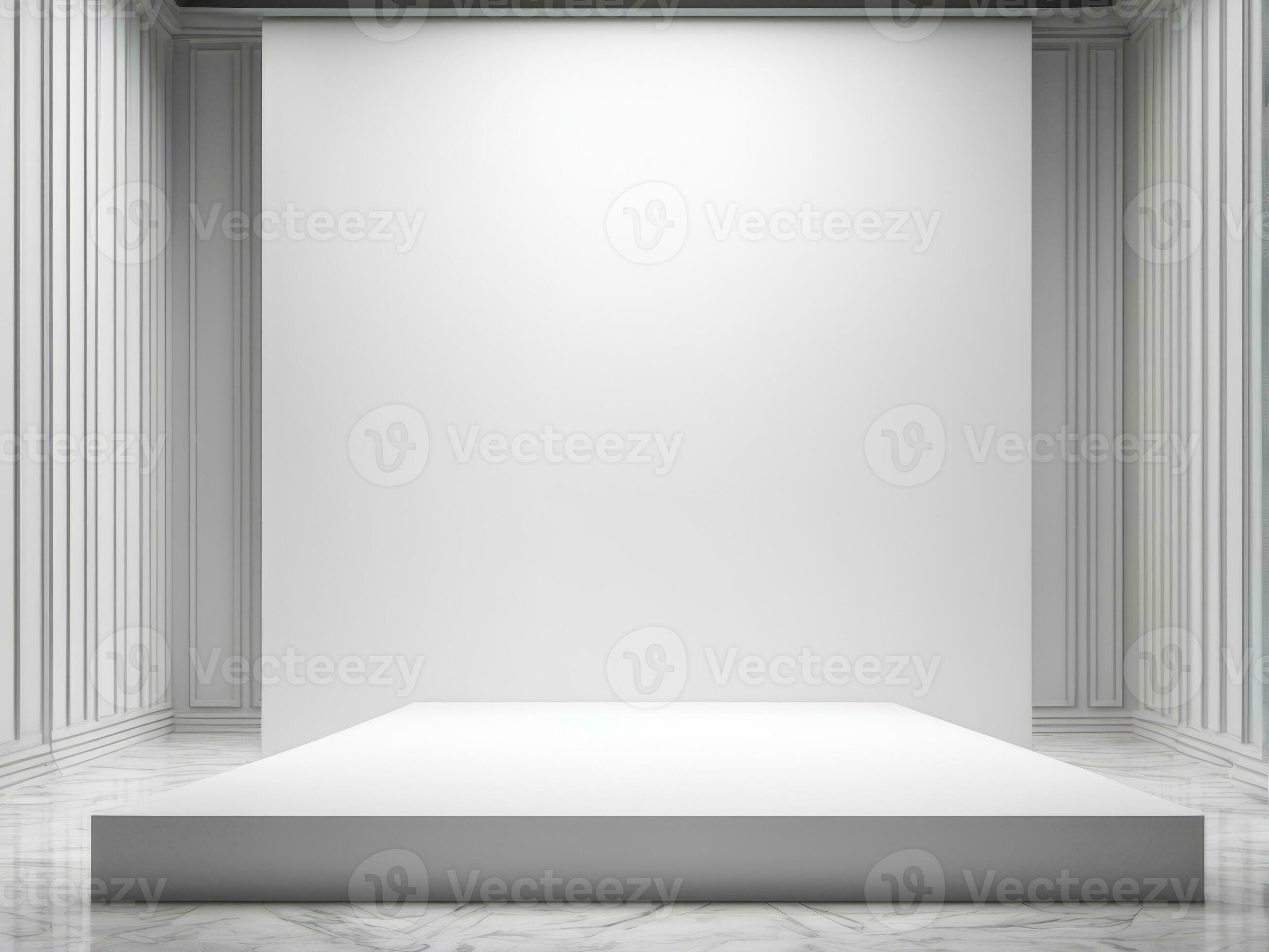 Modern white stage background for product placement AI Generated