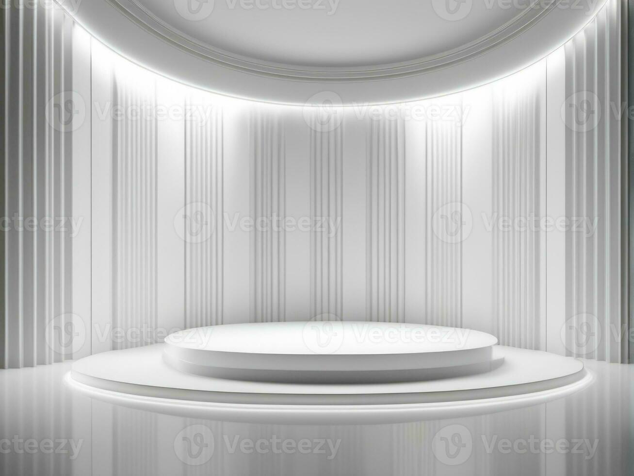 Modern white stage background for product placement AI Generated