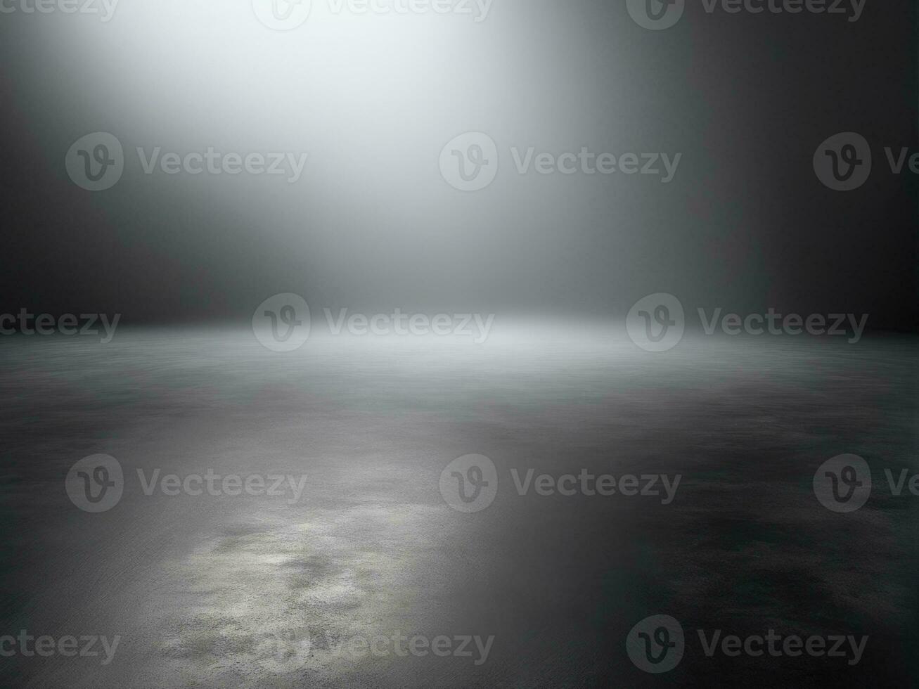 Dark room or stage with concrete floor background for product placement. Panoramic view of the abstract fog. AI Generated photo