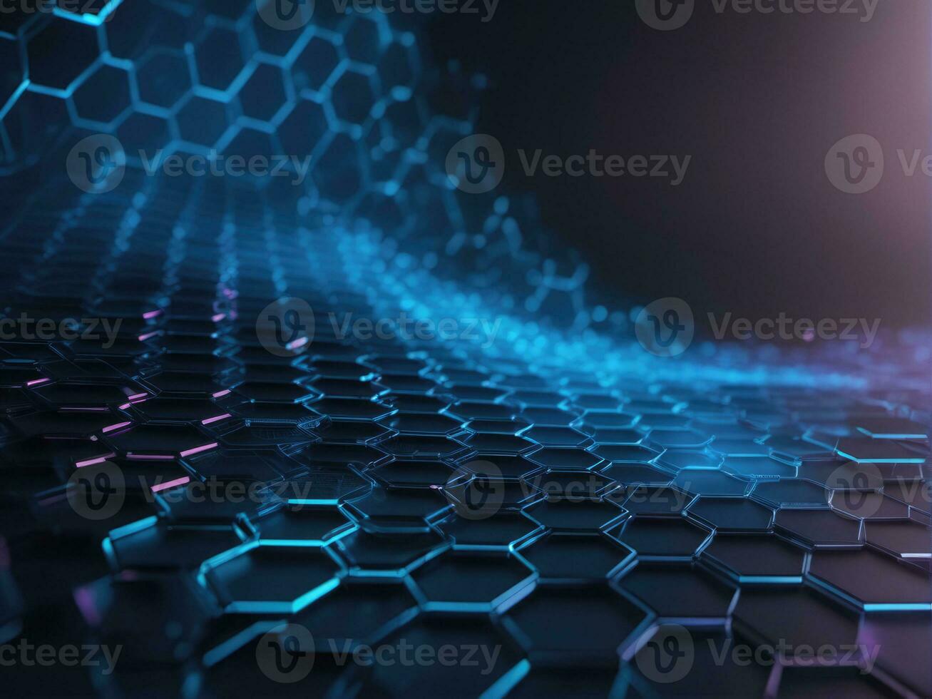 Abstract background hexagon network technology AI Generated photo