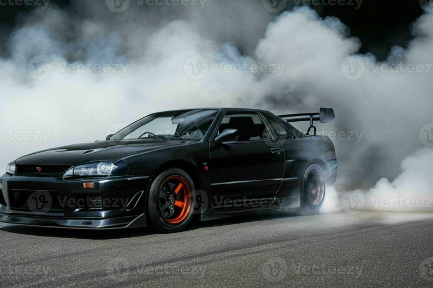 Sport car Nissan Skyline GTR R32 JDM.  AI Generative Pro Photo