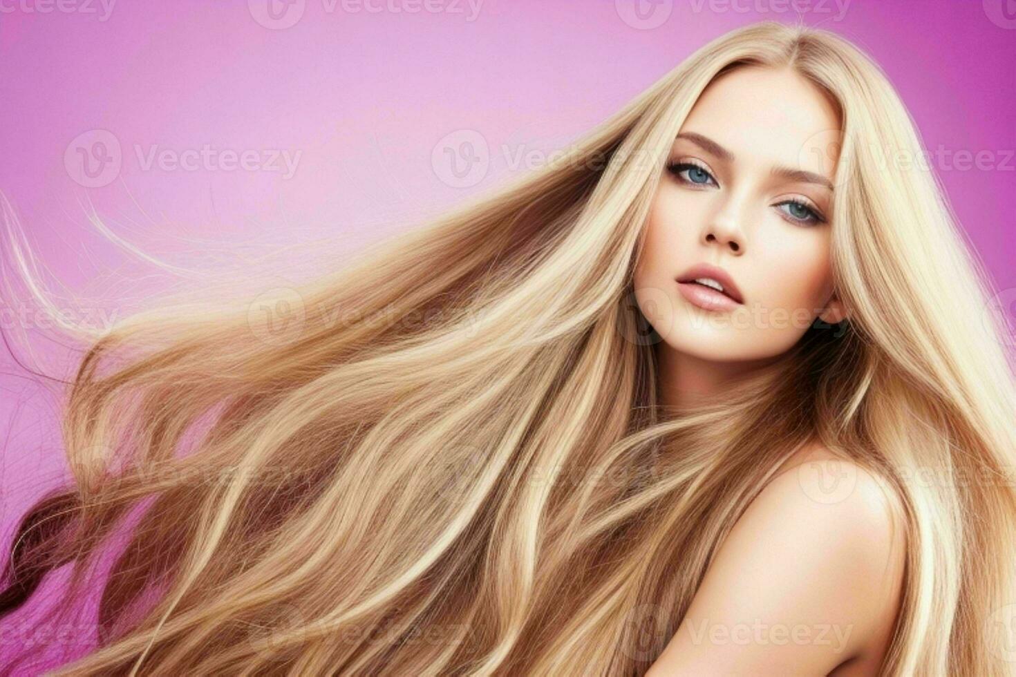 beautiful woman fashion model with long hair.  AI Generative Pro Photo