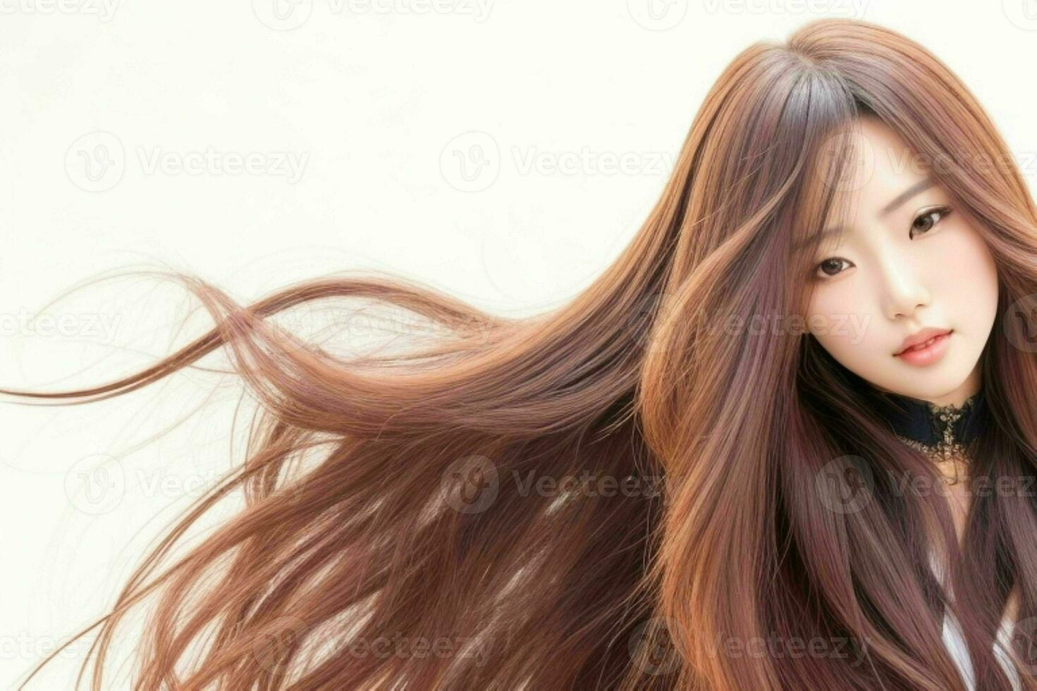 beautiful woman fashion model with long hair.  AI Generative Pro Photo
