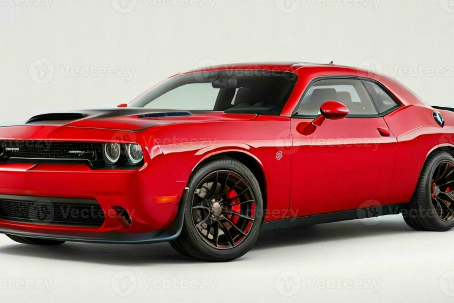 esquivar desafiador srt Hellcat ojo rojo músculo coche. ai generativo Pro foto