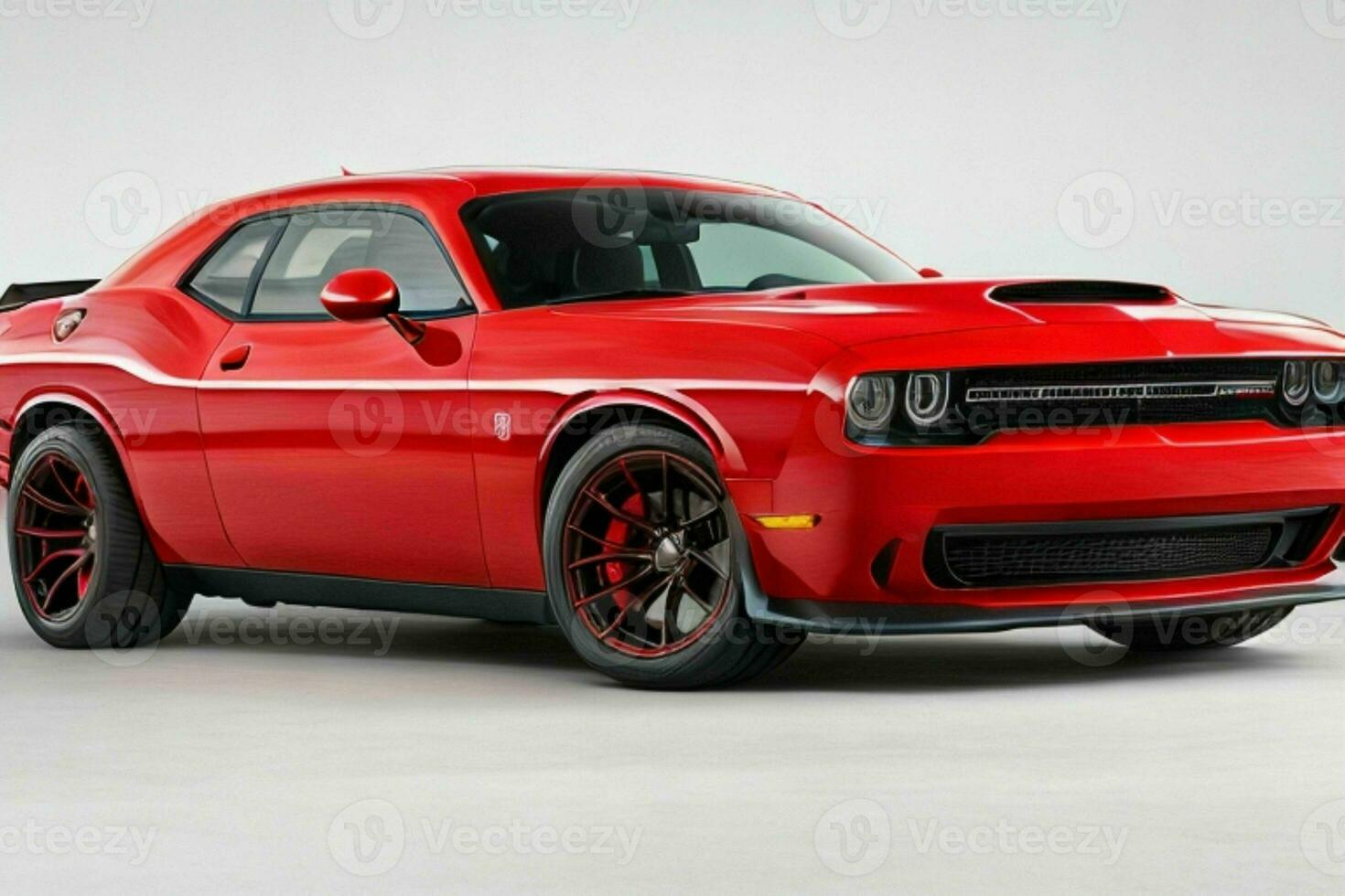 esquivar desafiador srt Hellcat ojo rojo músculo coche. ai generativo Pro foto