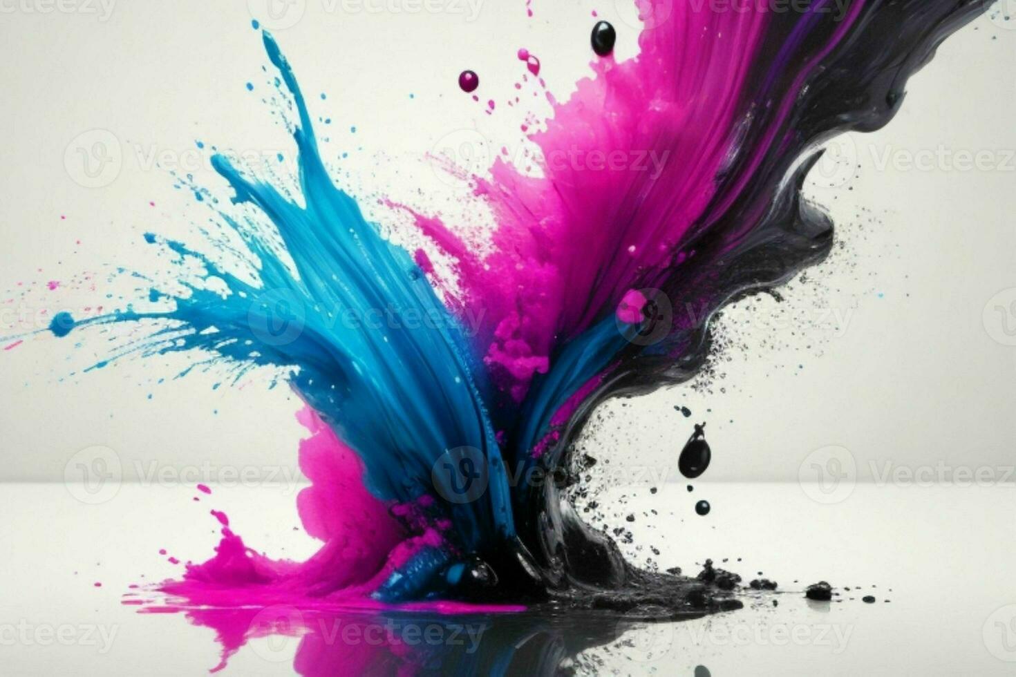 Ink paint splash. AI Generative Pro Photo