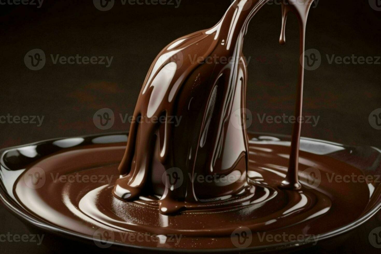 Melted chocolate. AI Generative Pro Photo