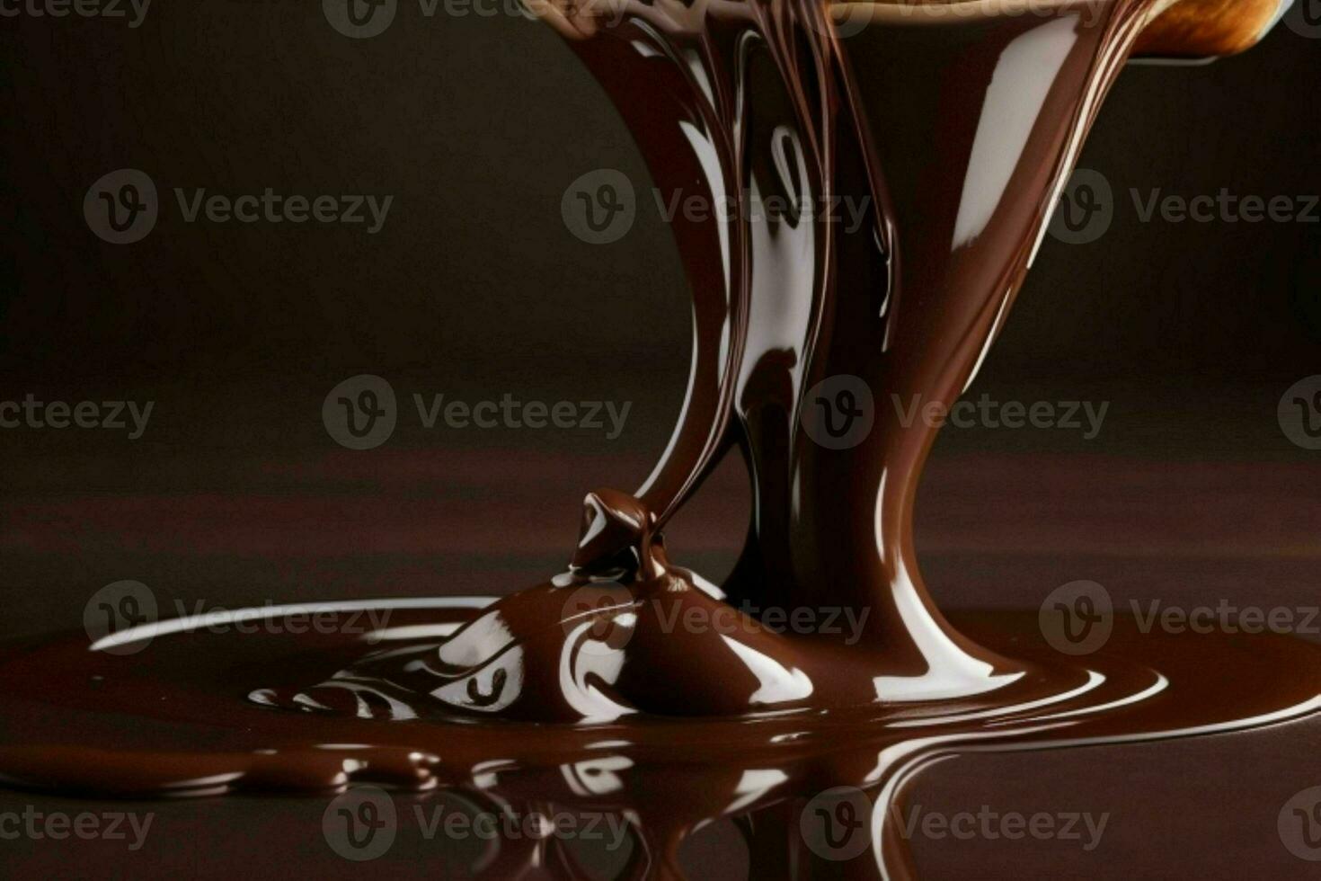 Melted chocolate. AI Generative Pro Photo