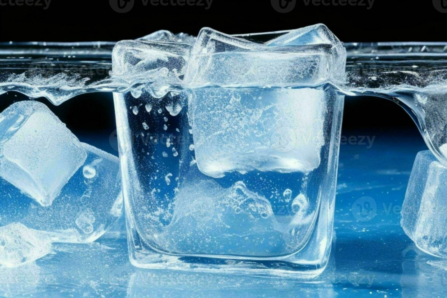 Ice cubes. AI Generative Pro Photo