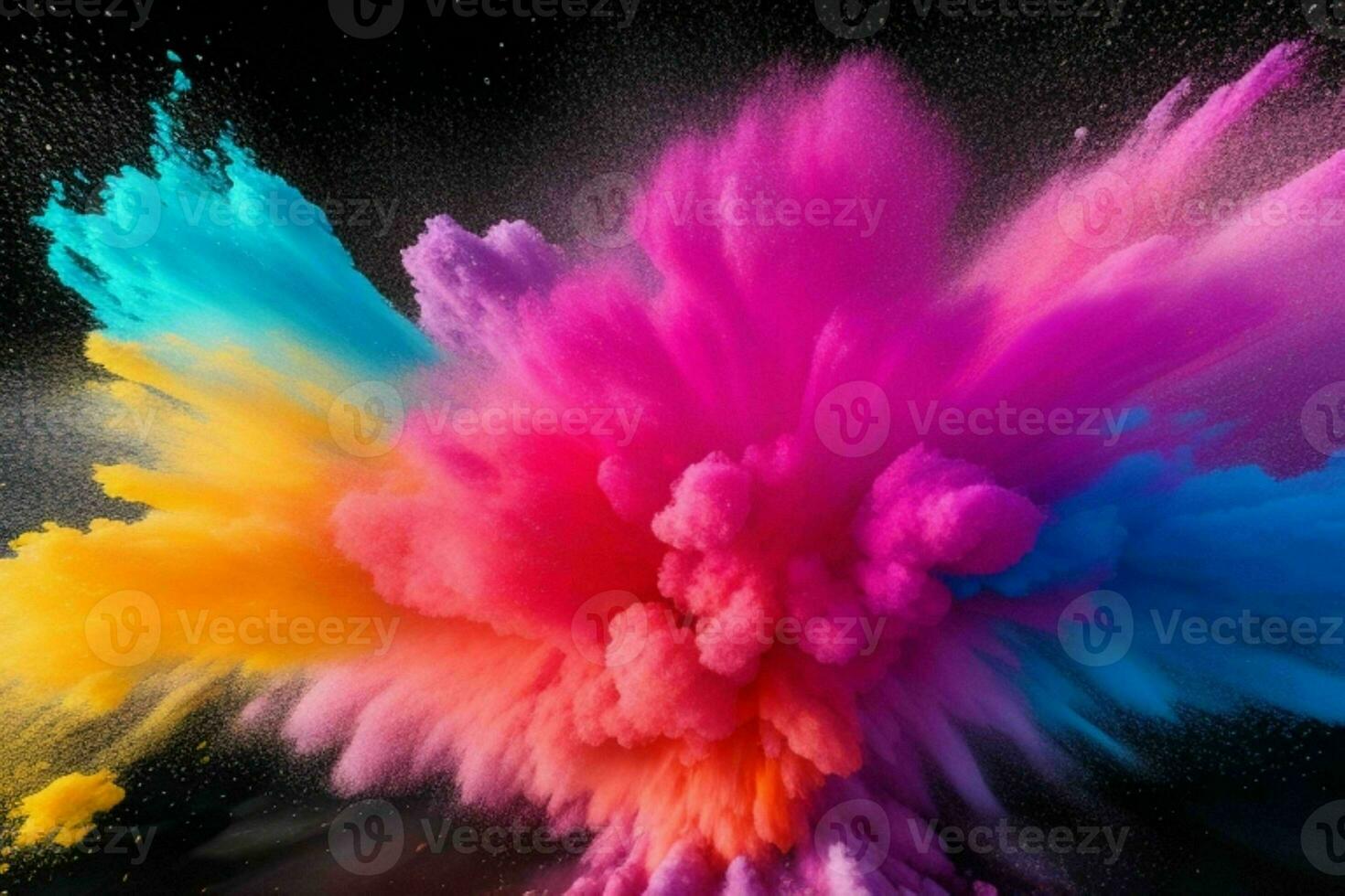 Abstract powder explosion background. AI Generative Pro Photo