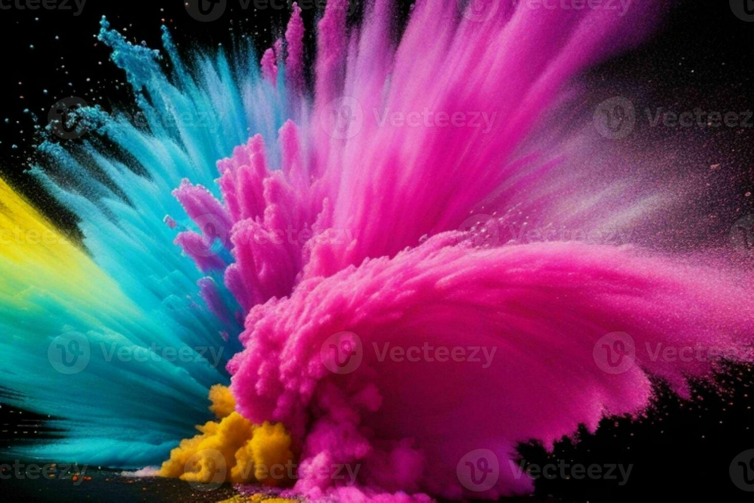 Abstract powder explosion background. AI Generative Pro Photo