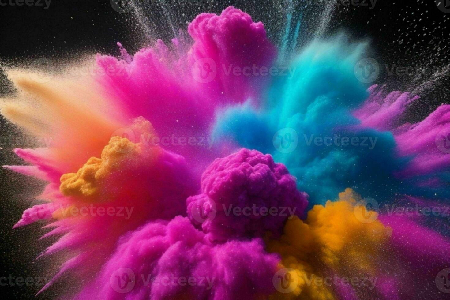 Abstract powder explosion background. AI Generative Pro Photo