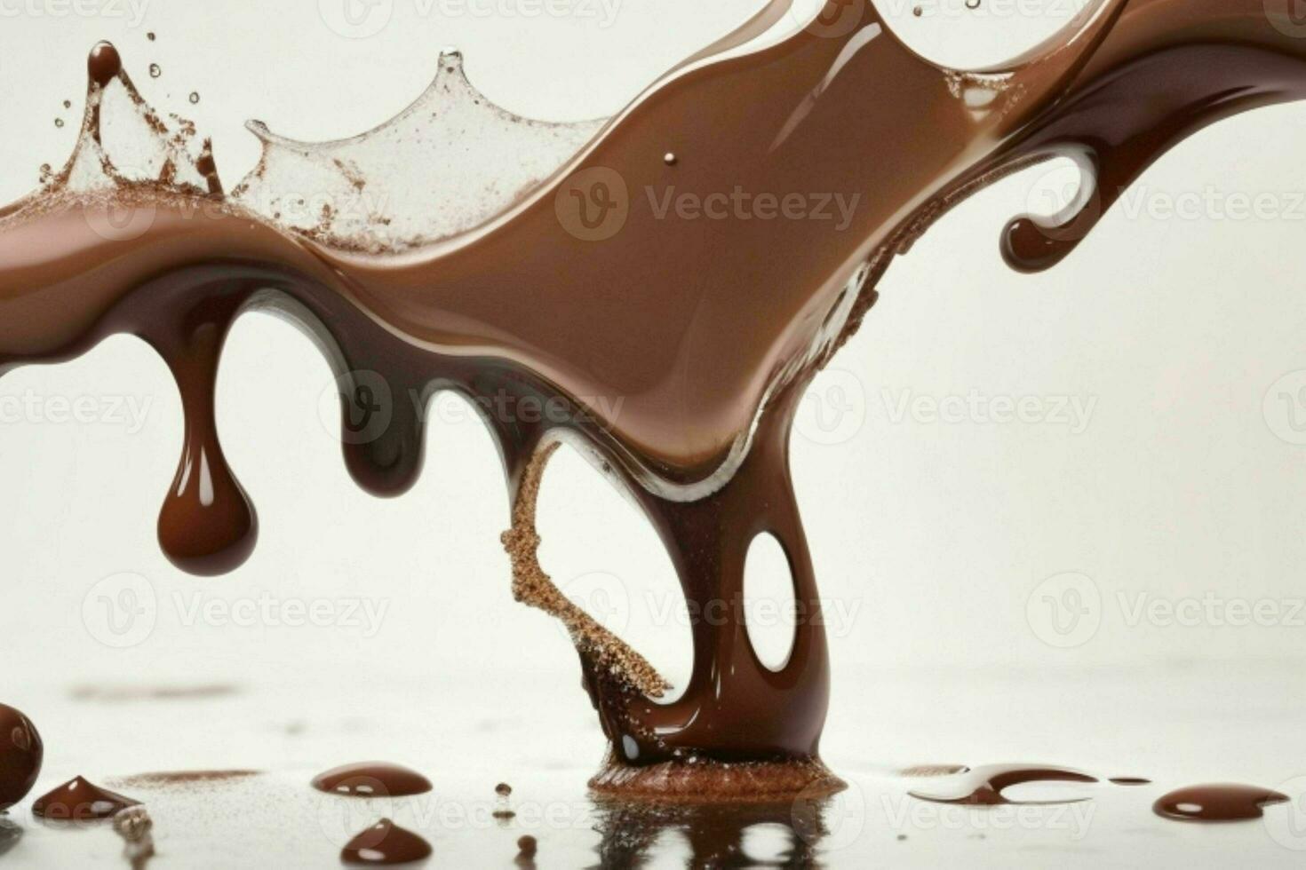splash milk and chocolate. AI Generative Pro Photo