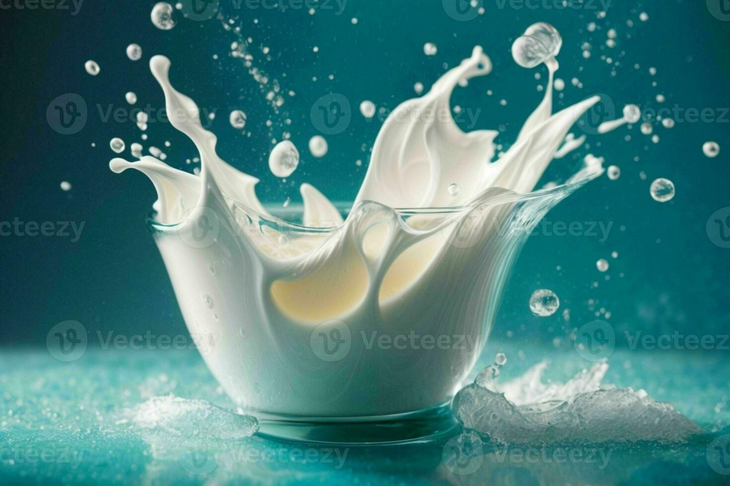 Milk splash. AI Generative Pro Photo