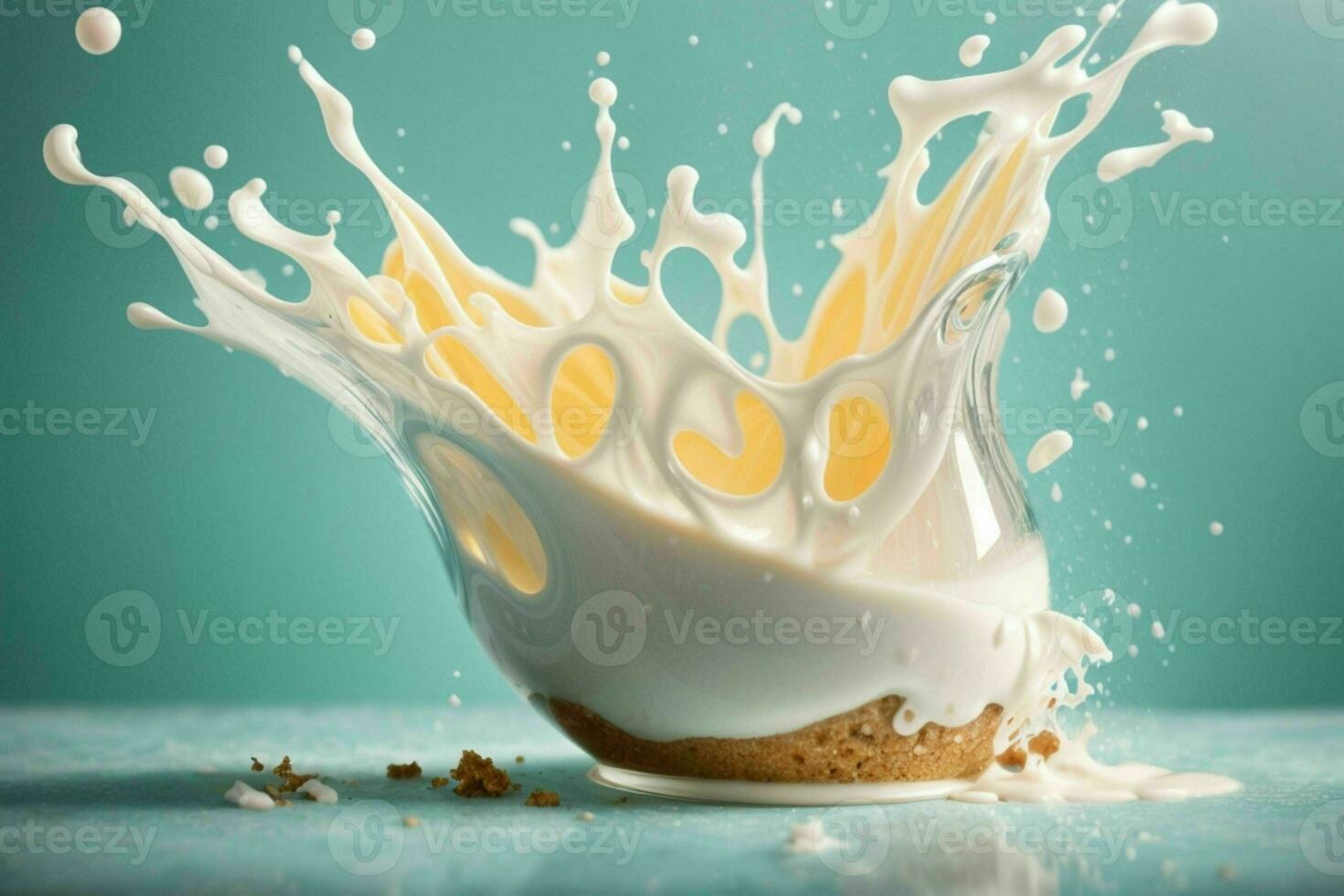 Milk splash. AI Generative Pro Photo