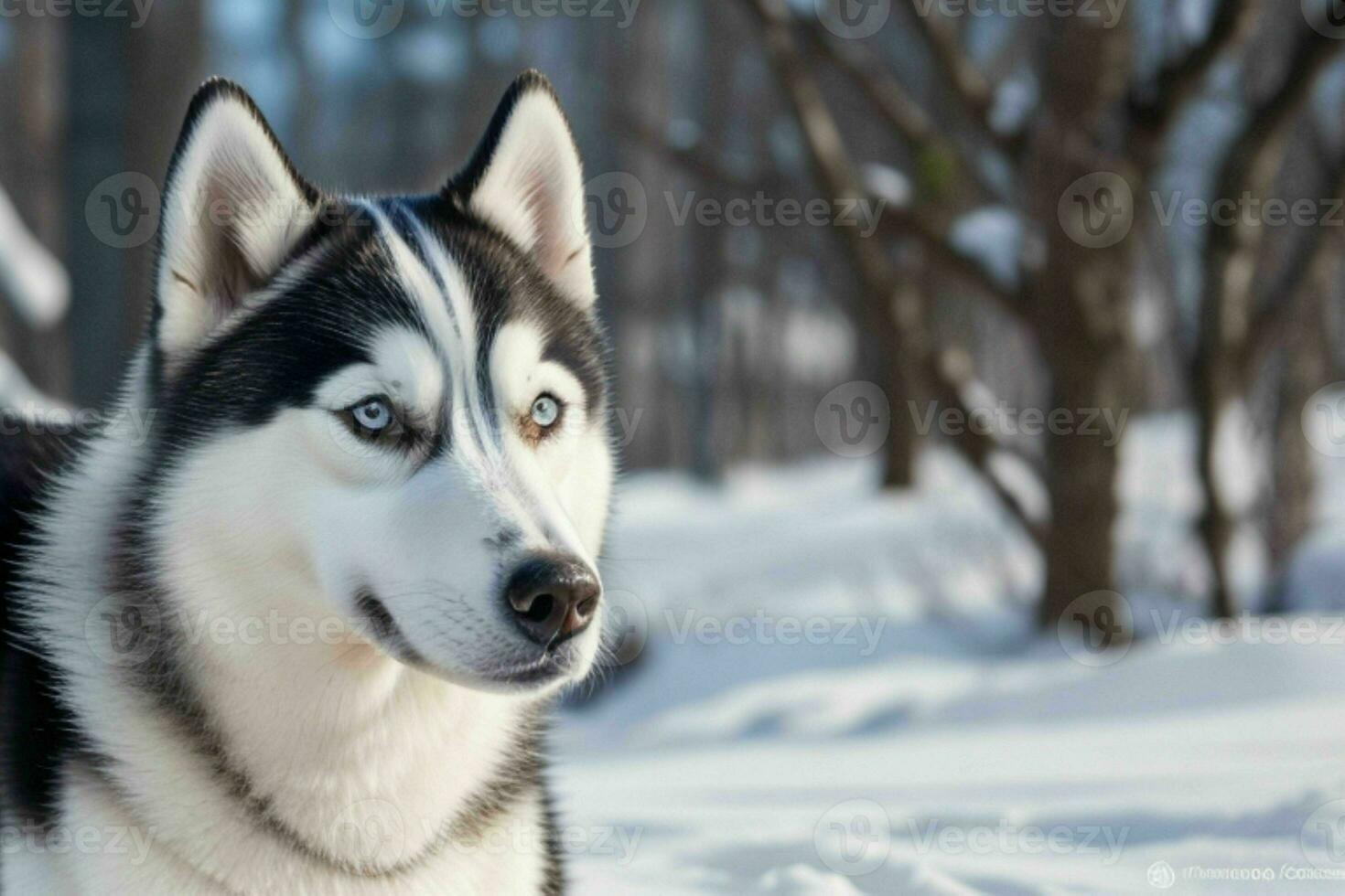 Photo of siberian husky. AI Generative Pro Photo