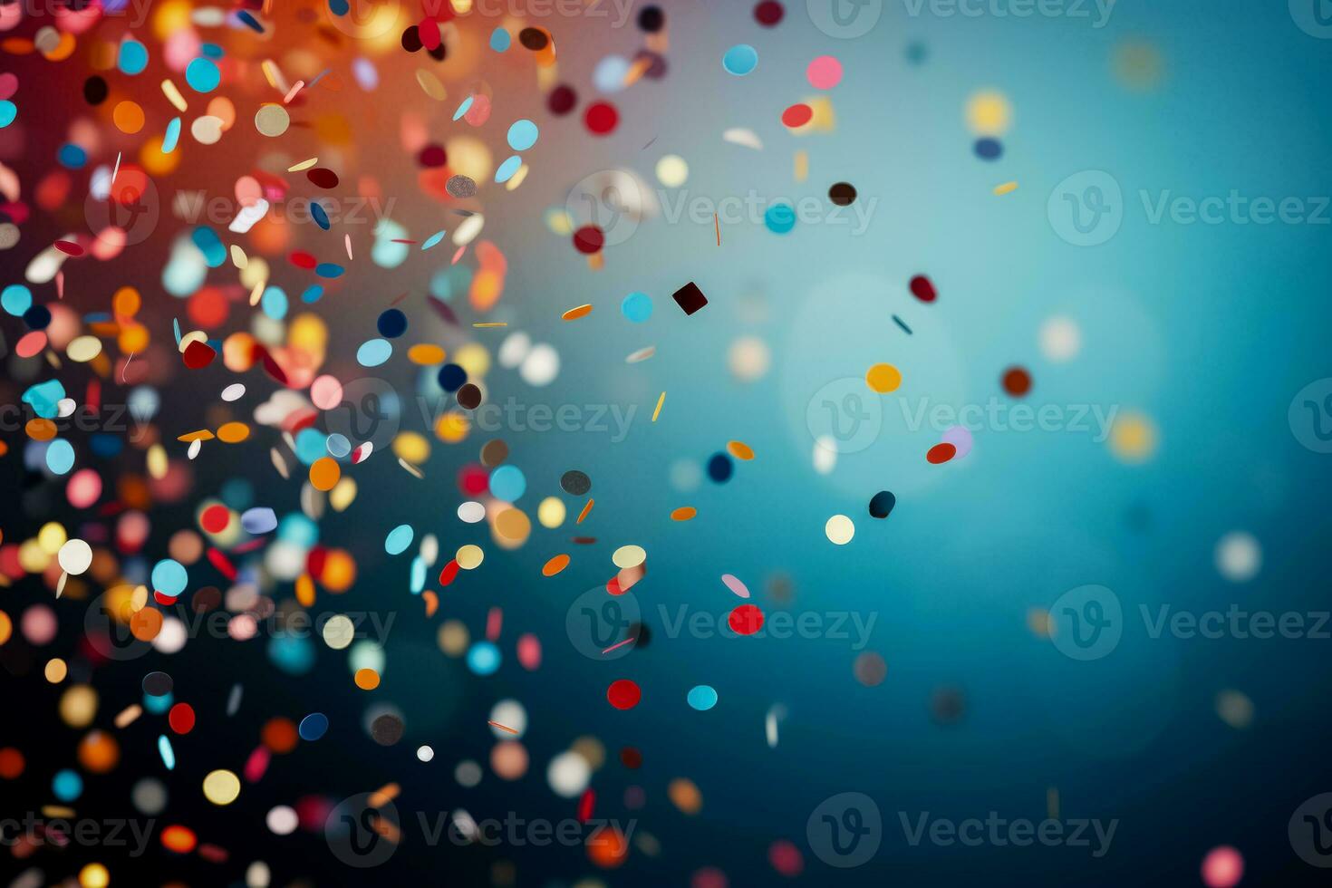 New Years colorful confetti details isolated on a gradient background photo