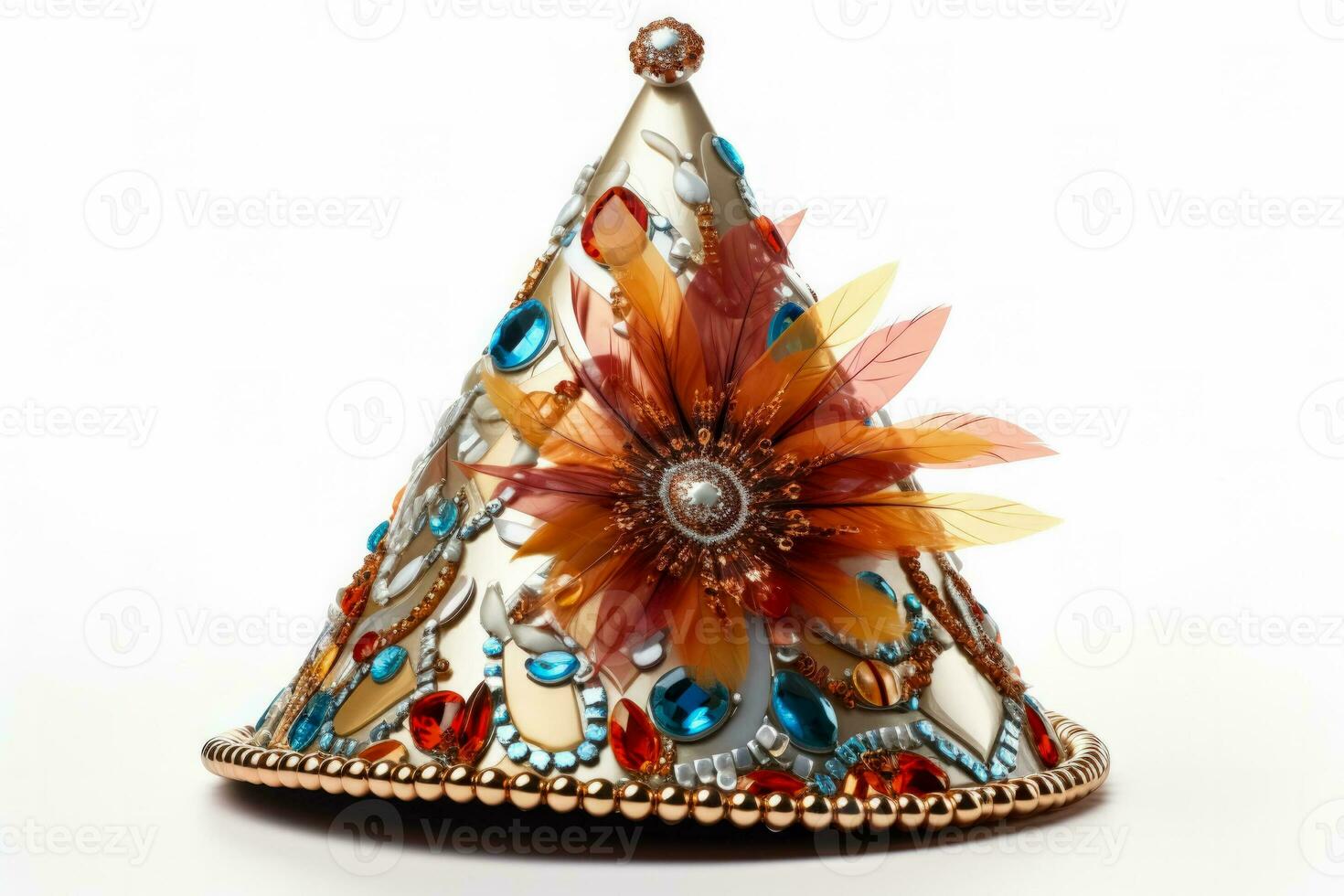 Unique New Years Eve party hat with quirky design isolated on a white background photo