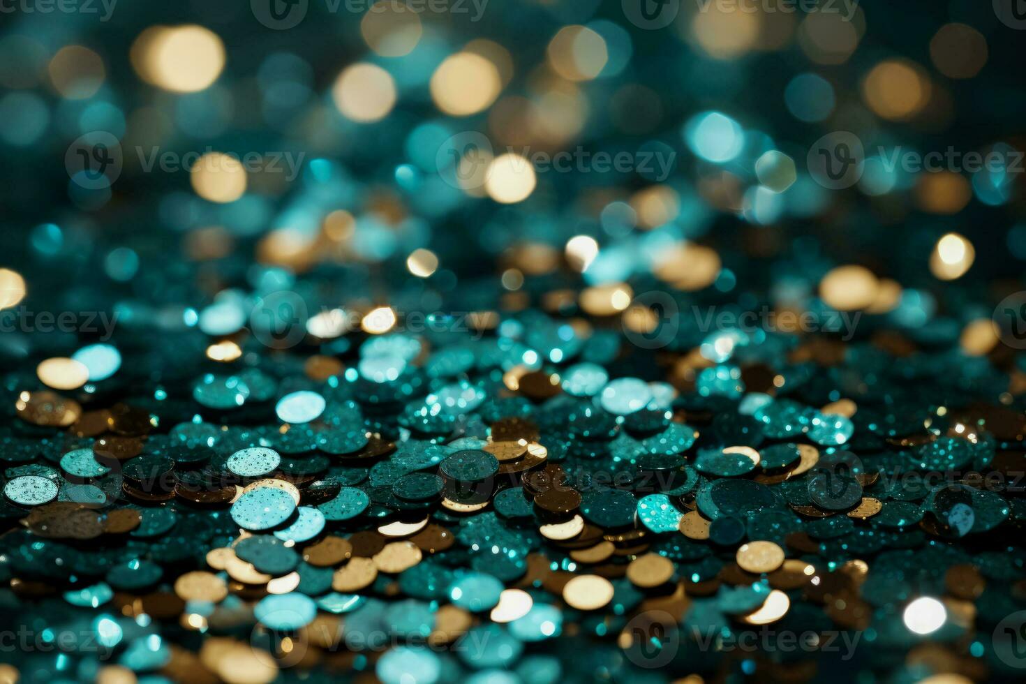 Macro capture of glittering New Year sequins background with empty space for text photo