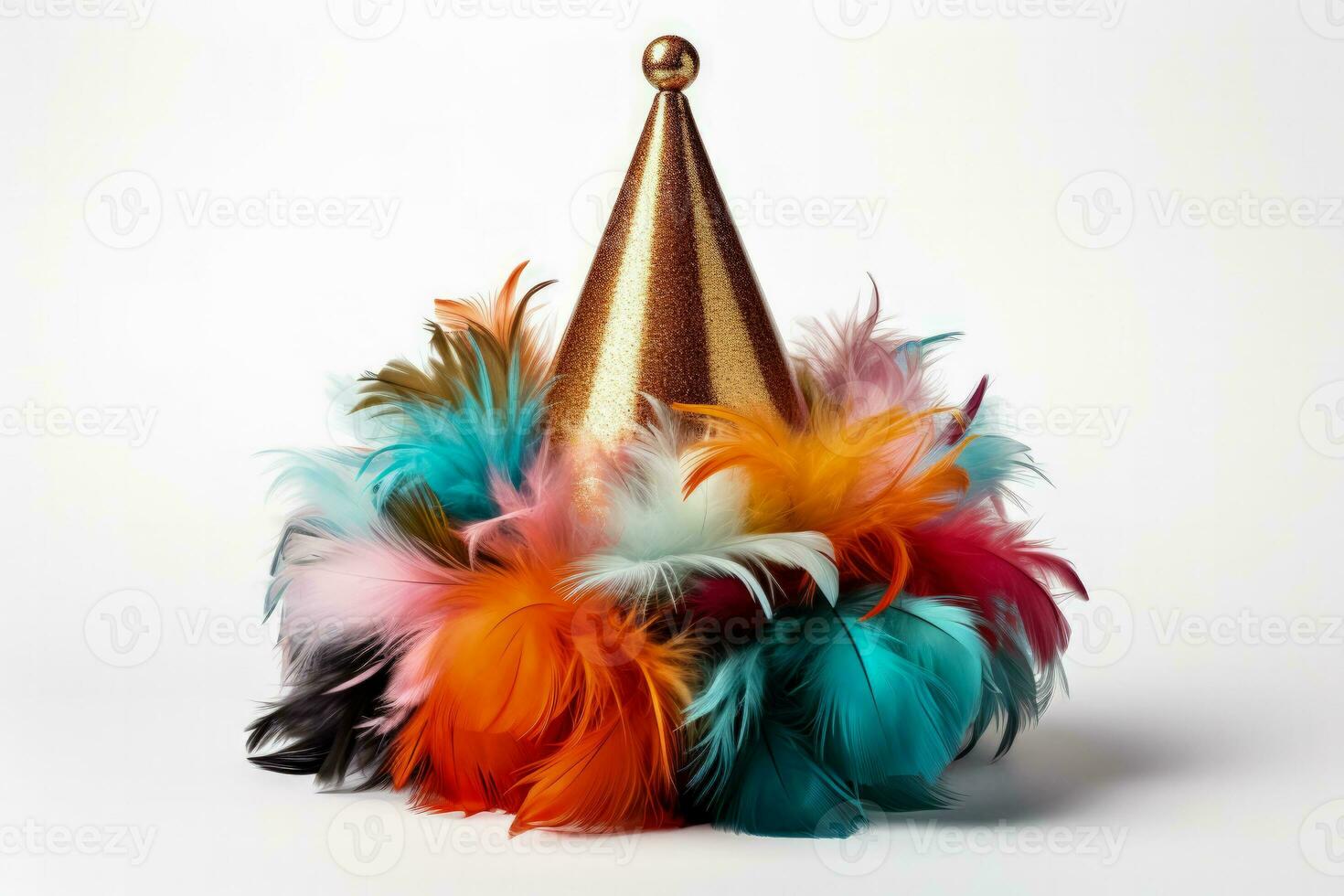 Unique New Years Eve party hat with quirky design isolated on a white background photo