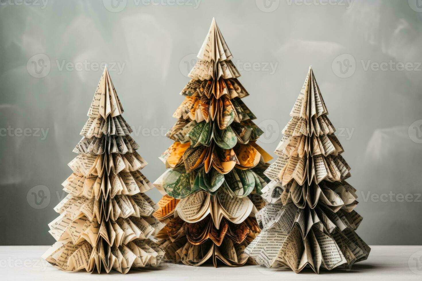 Sustainable DIY Christmas tree made of handmade alternative paper photo